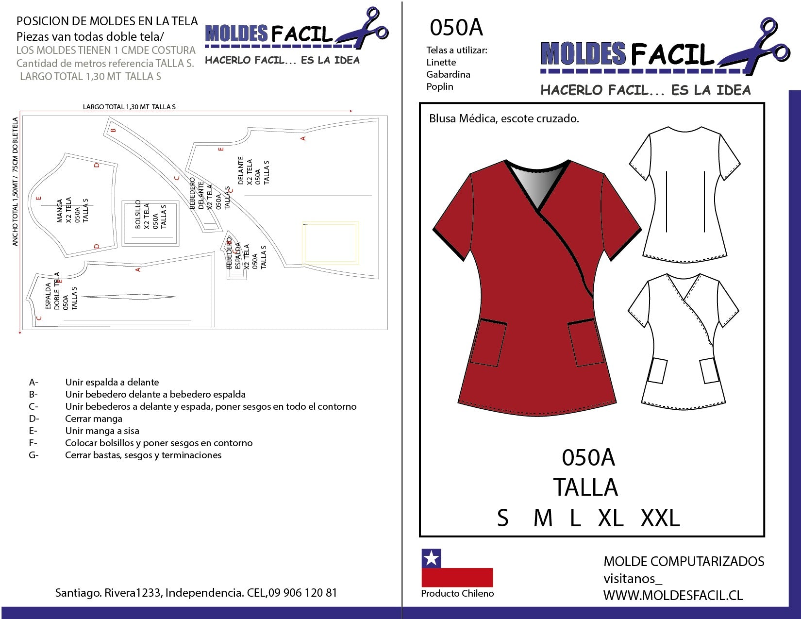 Blusa Médica Escote Cruzado