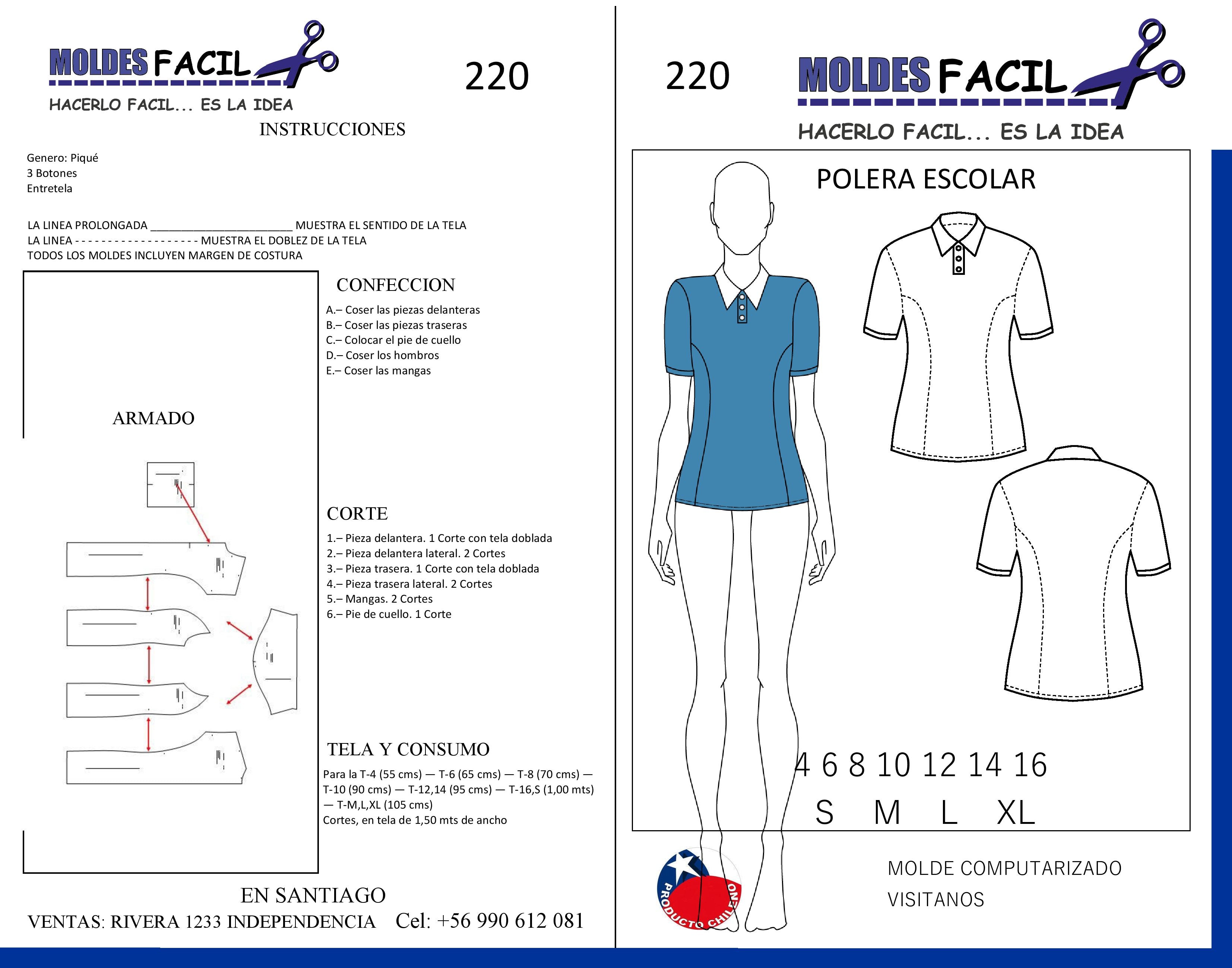 Polera escolar mujer