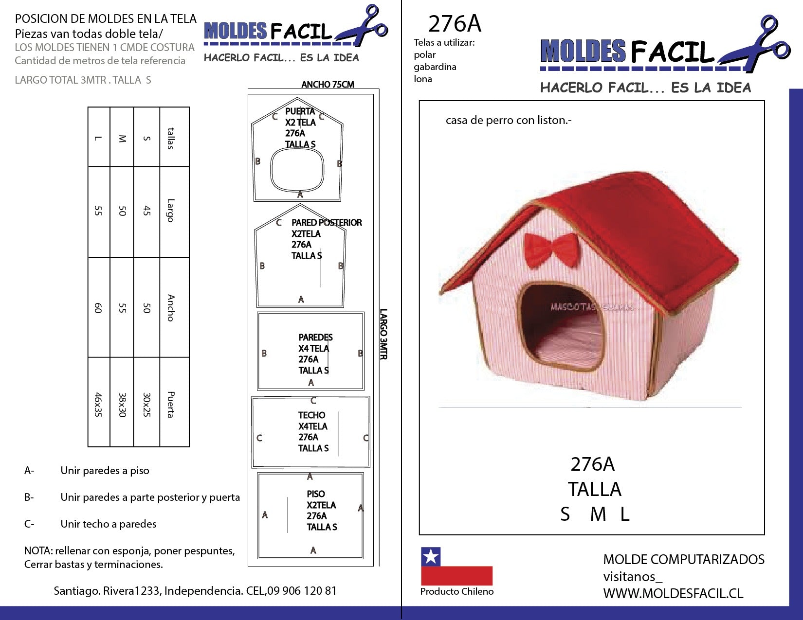 Casita de perro con listón