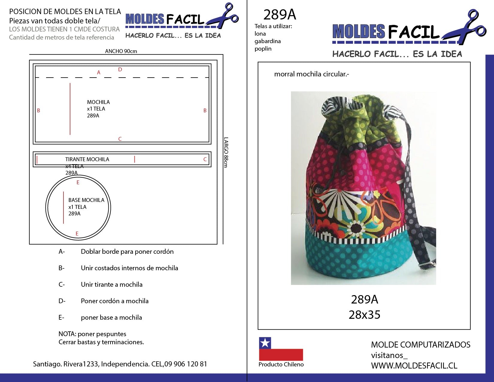 Morral mochila circular