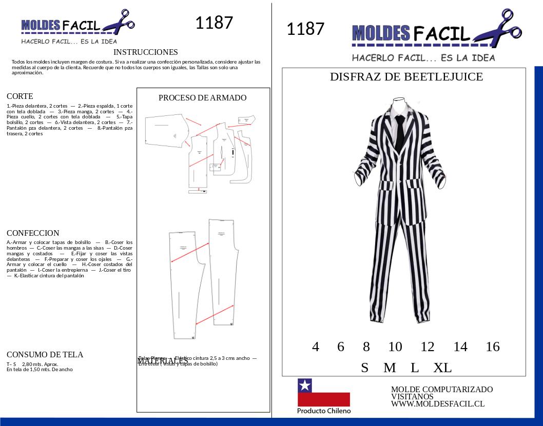 Disfraz de Beetlejuice Hombre