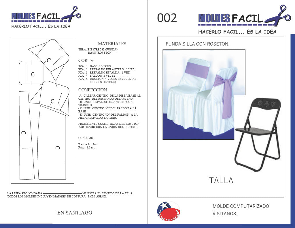 Funda silla con rosetón