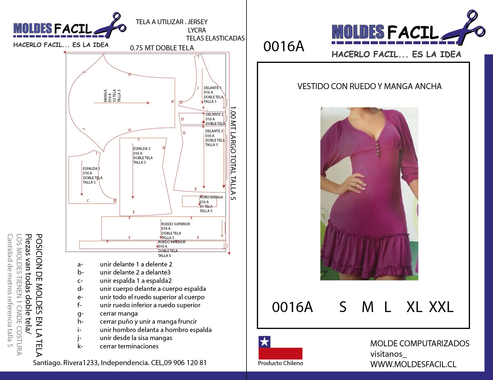 Vestido con Ruedo y Manga Ancha