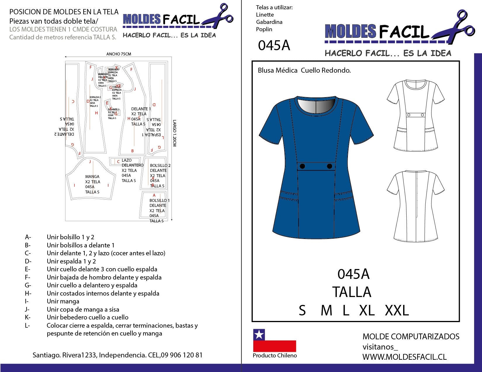 Blusa Médica Cuello Redondo