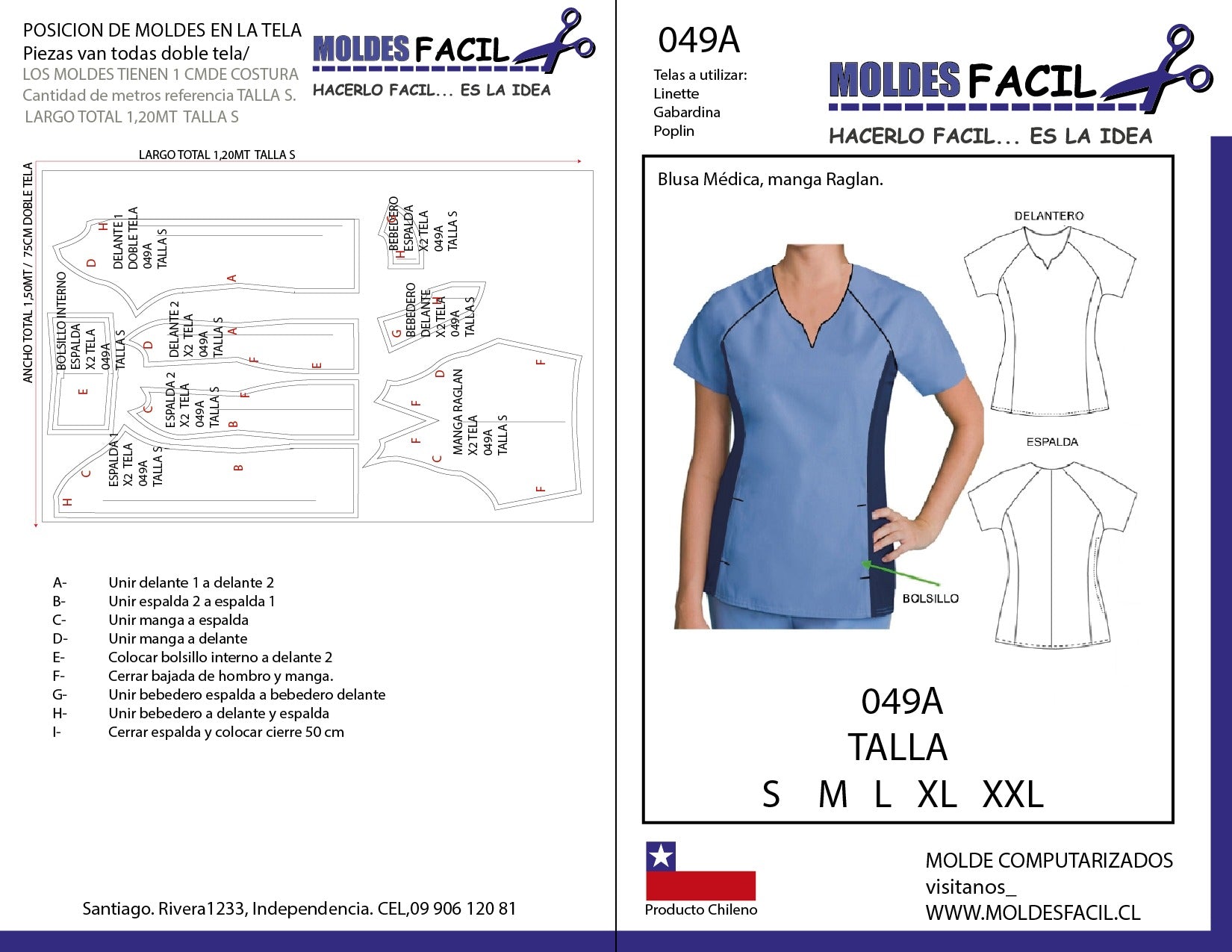 Blusa Médica Manga Raglan