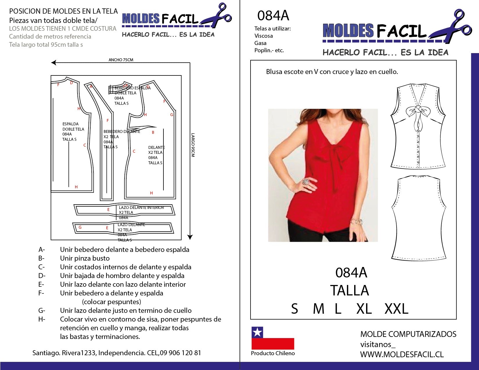 BLUSA ESCOTE EN V CON CRUCE Y LAZO EN CUELLO