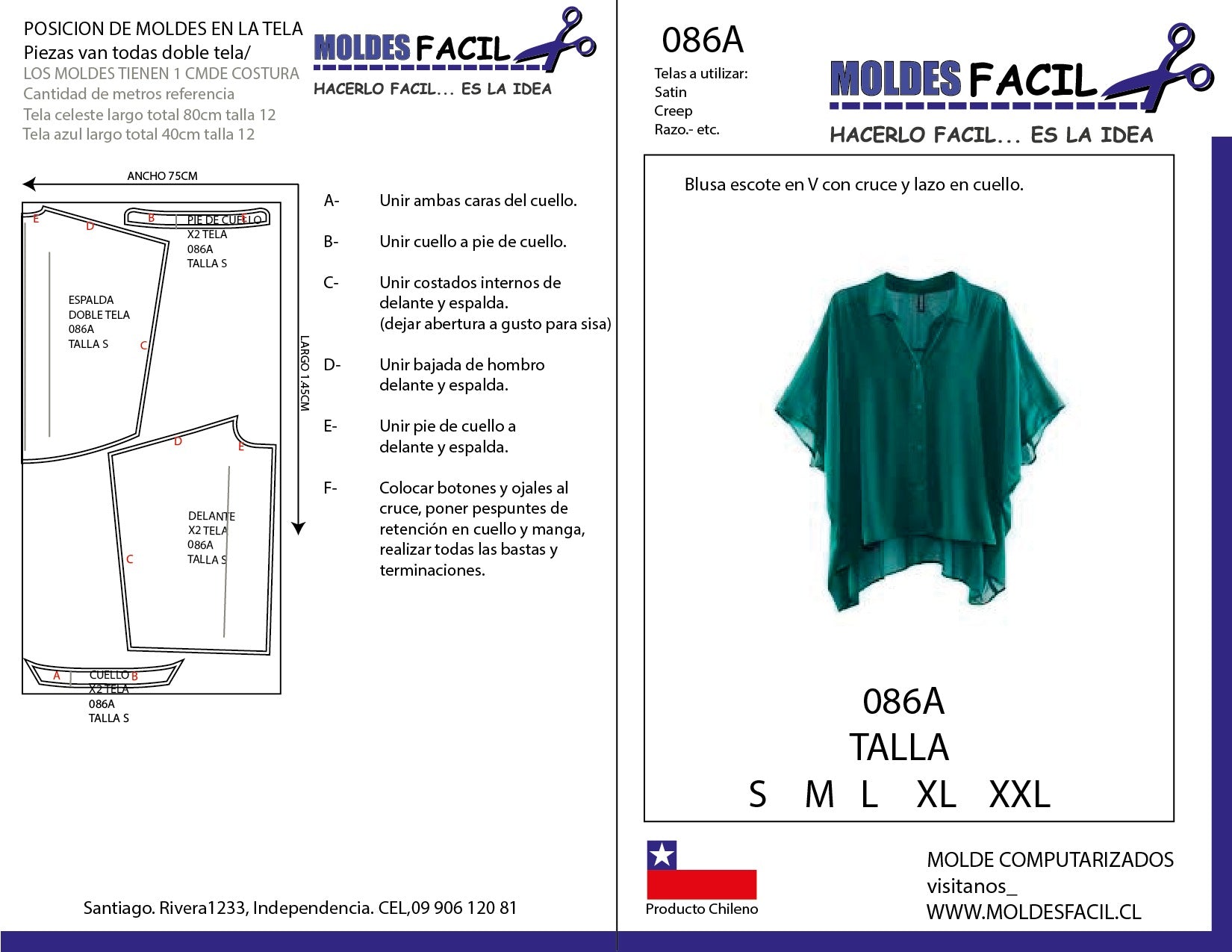 BLUSA ESCOTE EN V CON CRUCE Y LAZO EN CUELLO