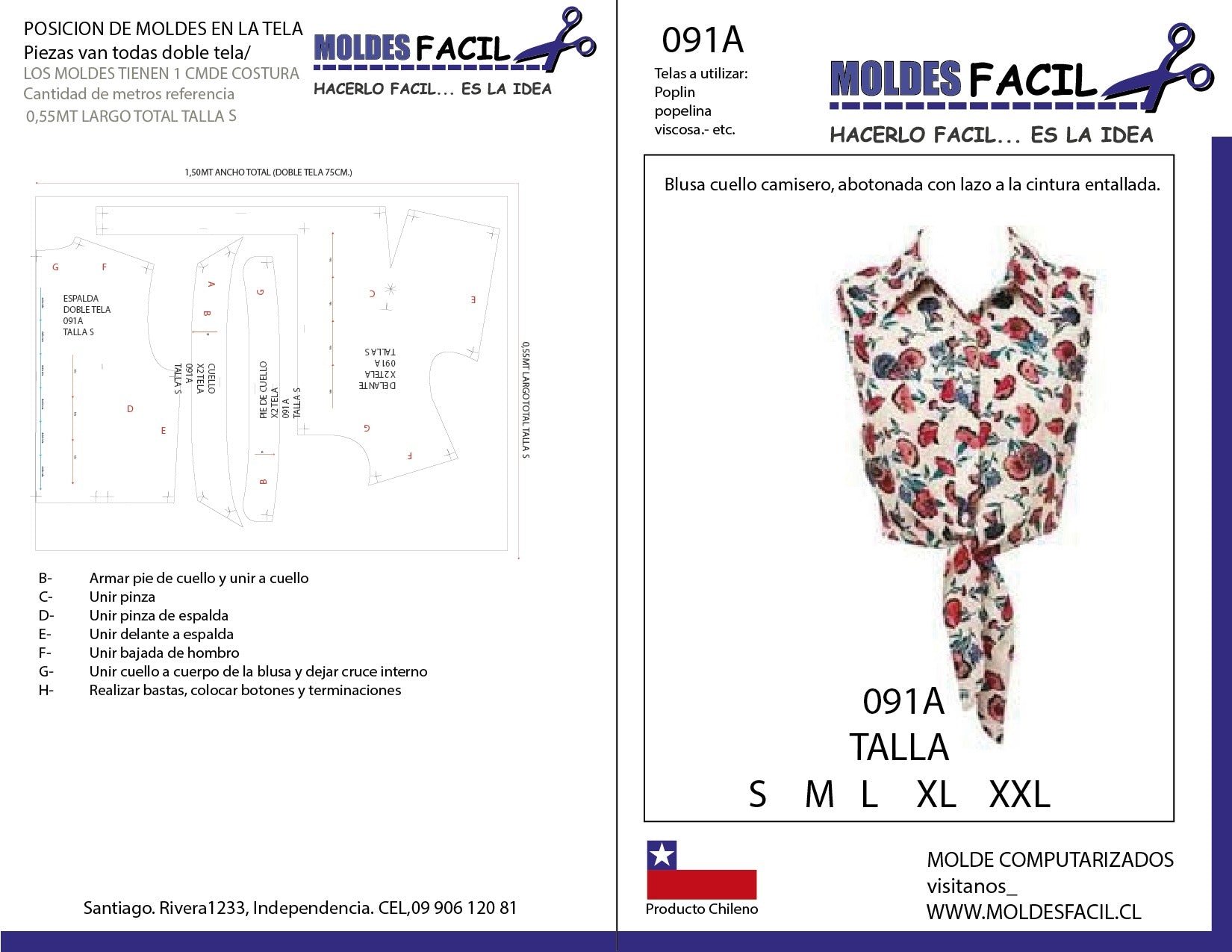BLUSA CUELLO CAMISERO ABOTONADA CON LAZO A LA CINTURA