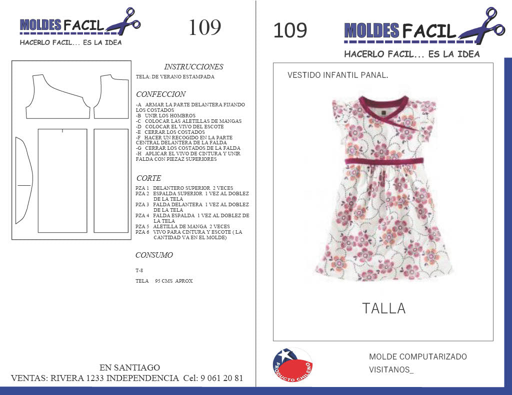 Vestido infantil panal