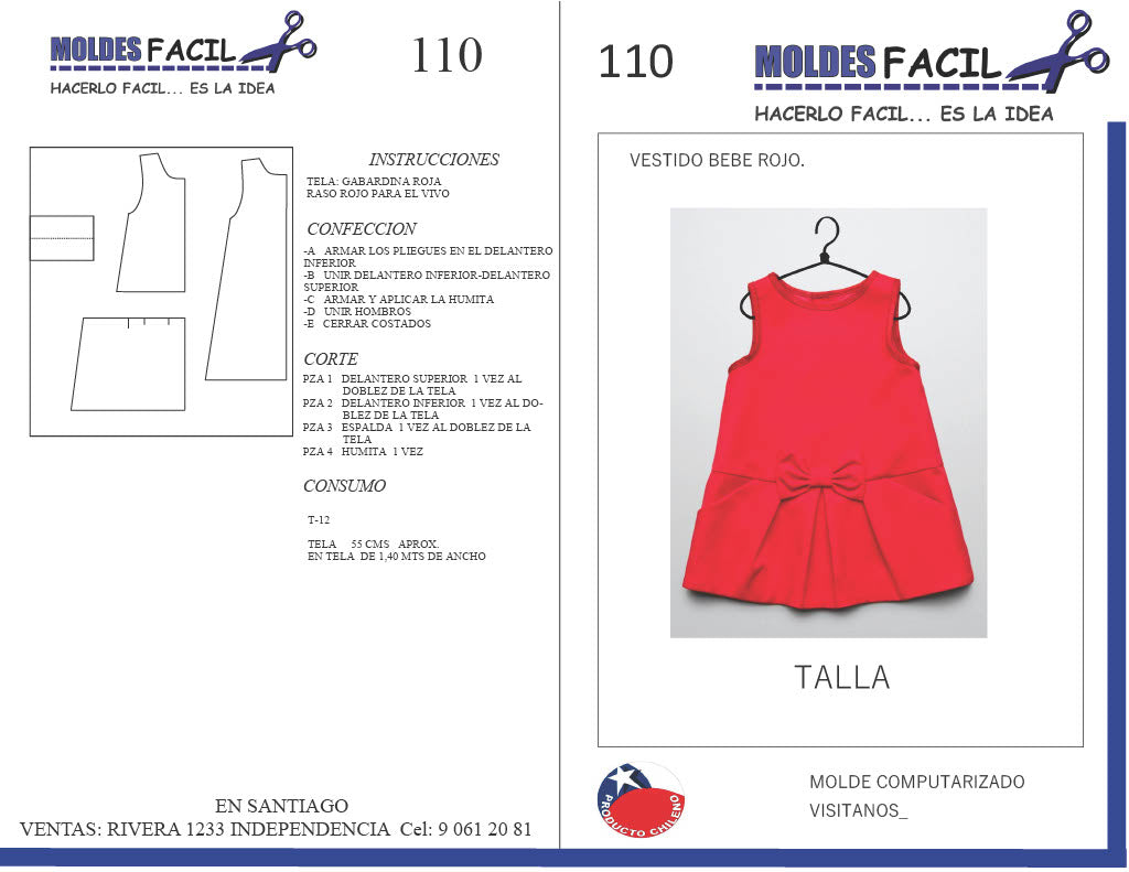 Vestido bebé rojo