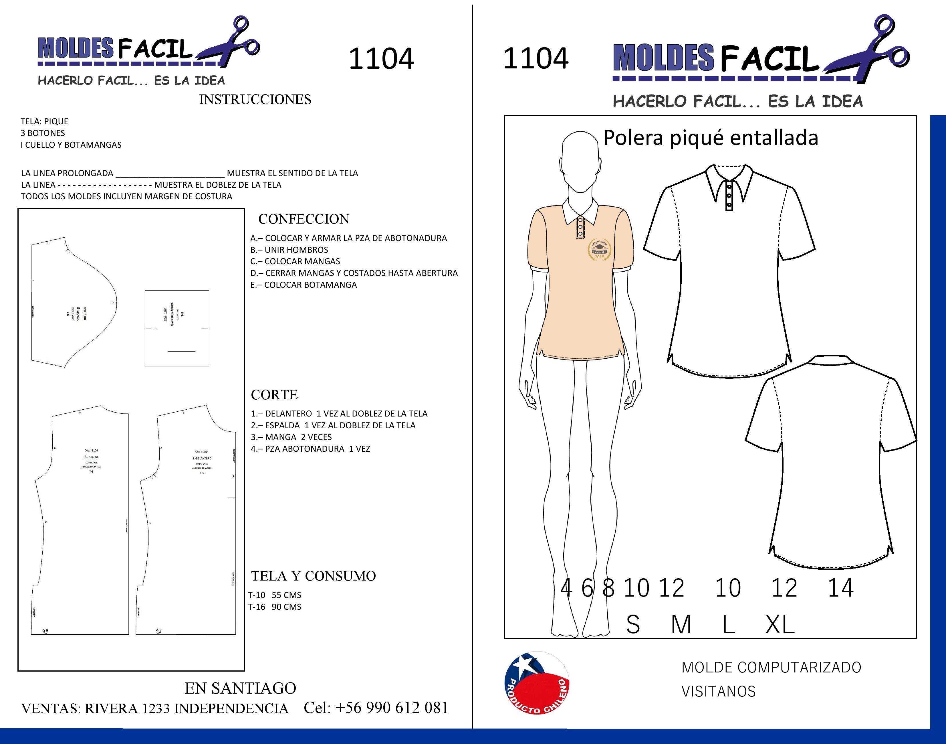Polera de pique entallada mujer