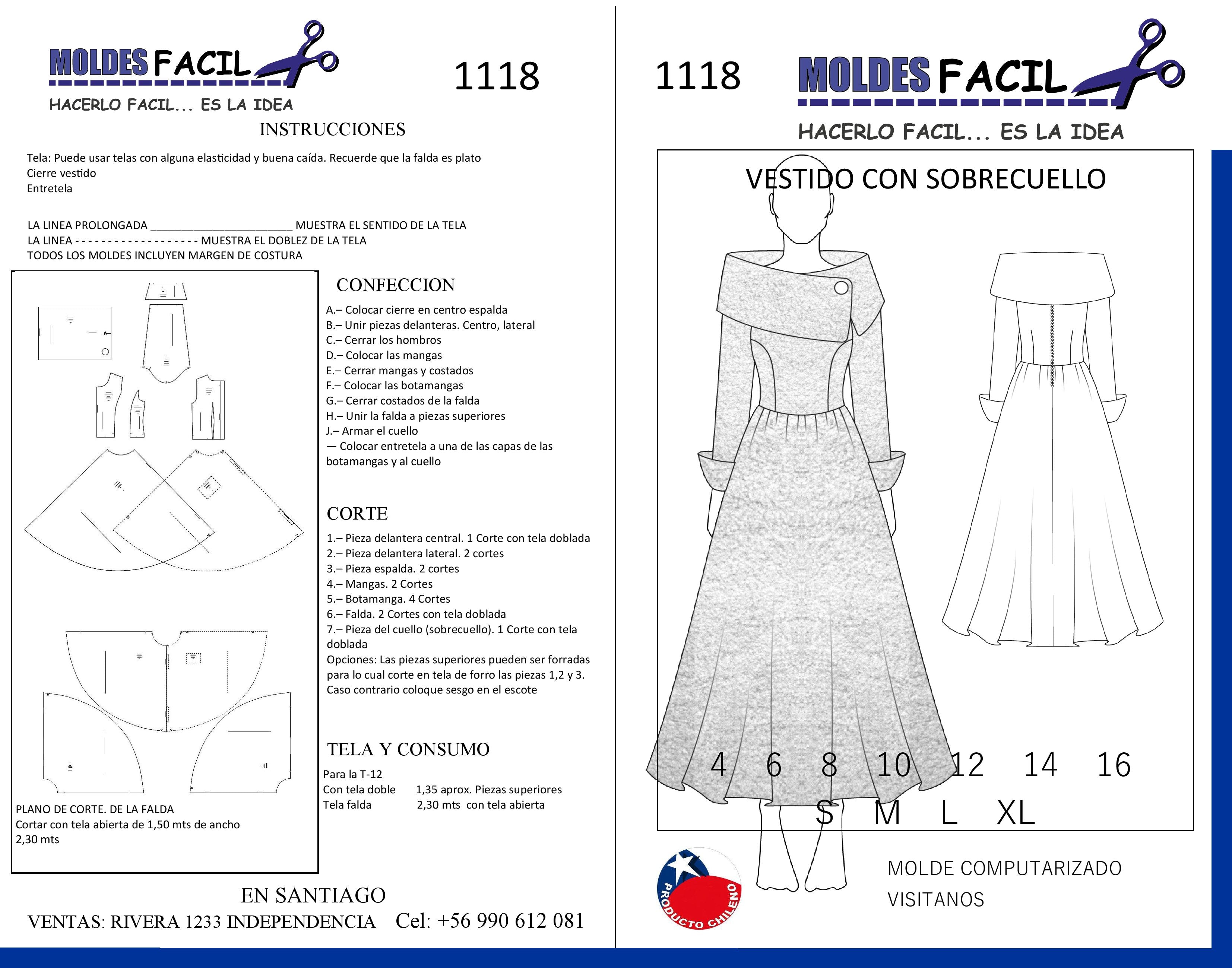 Vestido Con Sobre Cuello