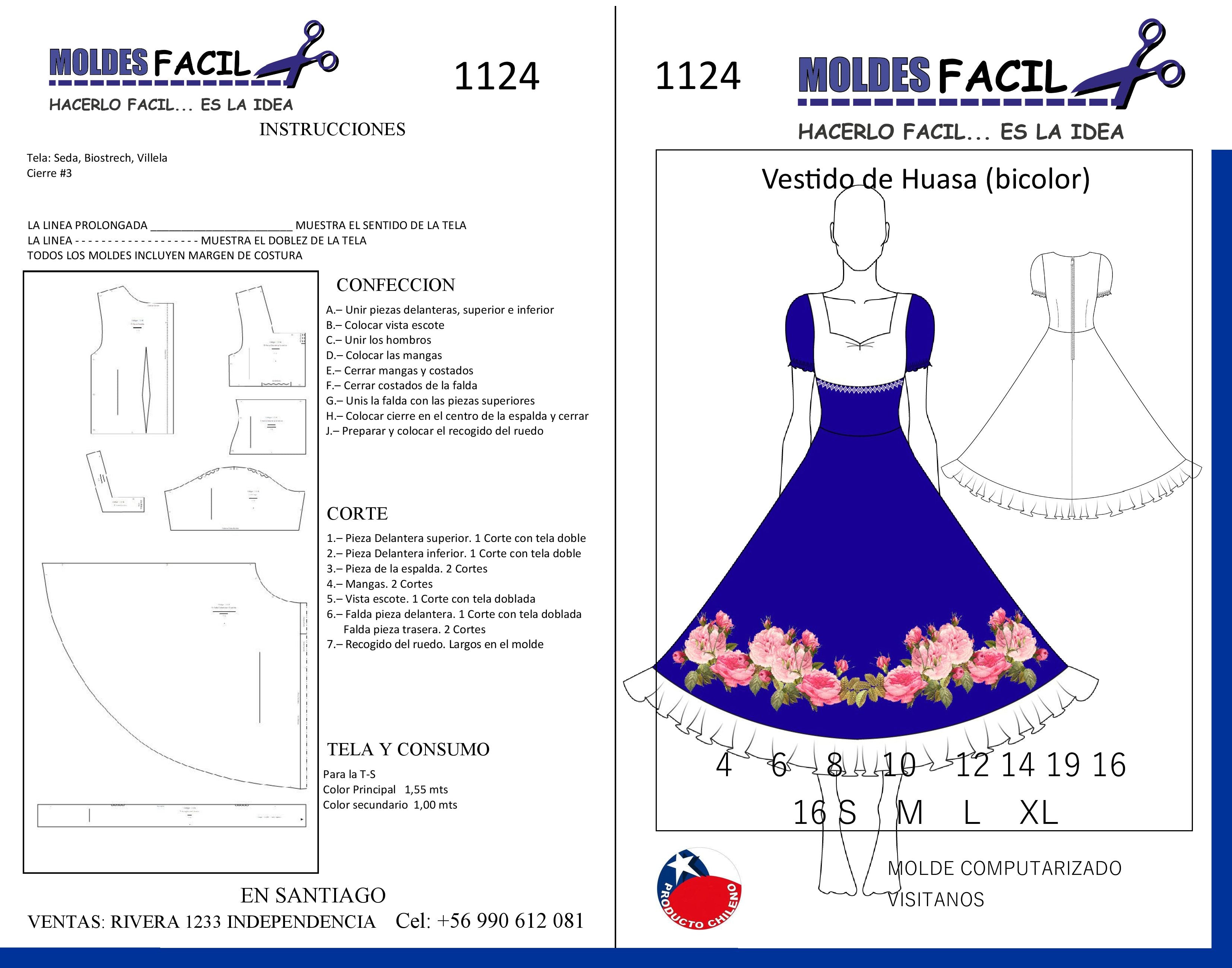 Vestido de Huasa Bicolor