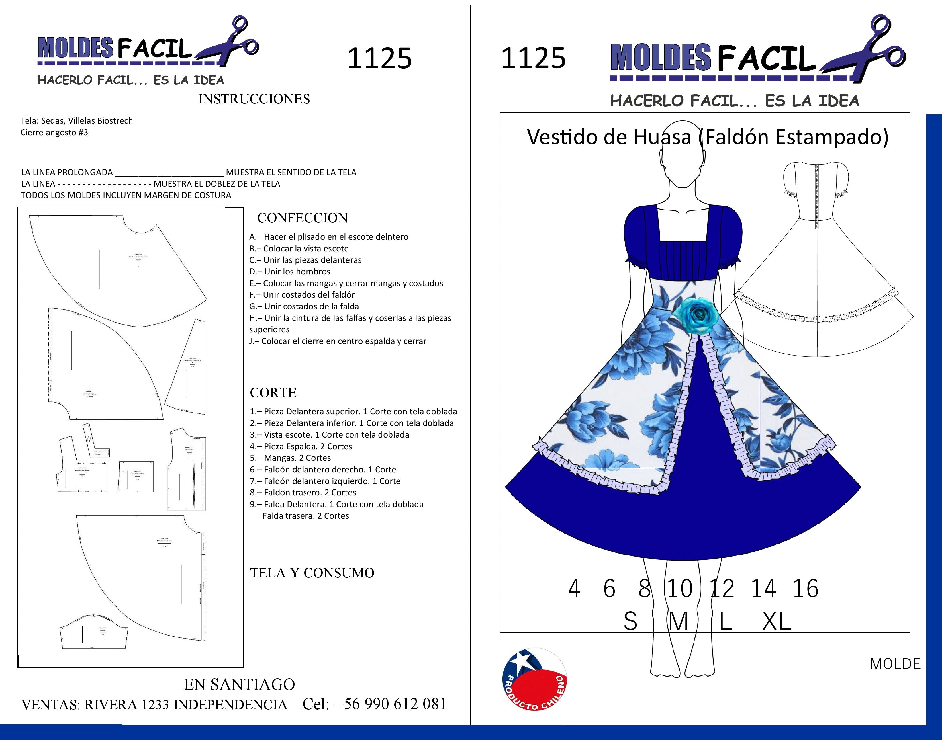 Vestido de Huasa Faldón Estampado