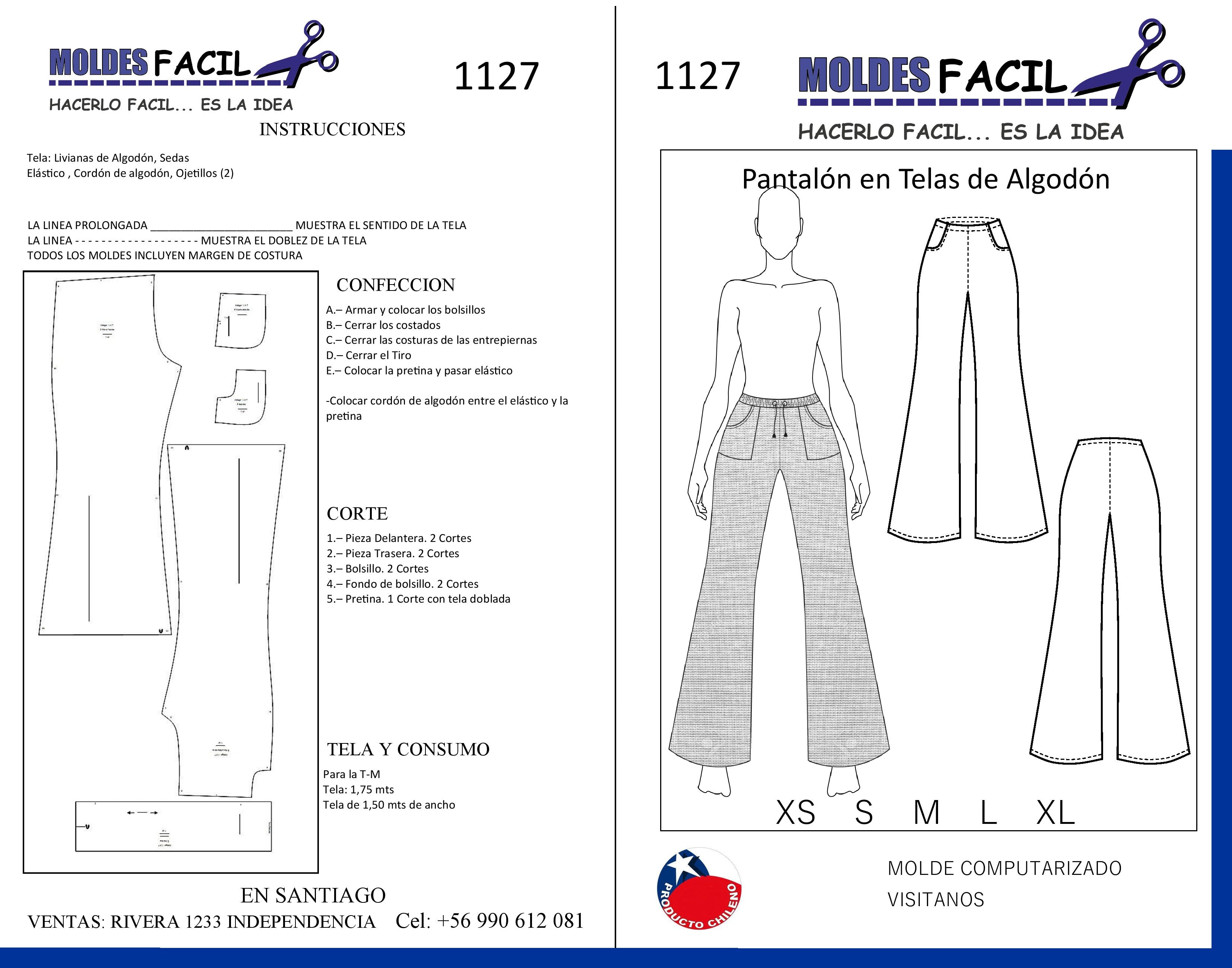 Pantalón en telas de algodón