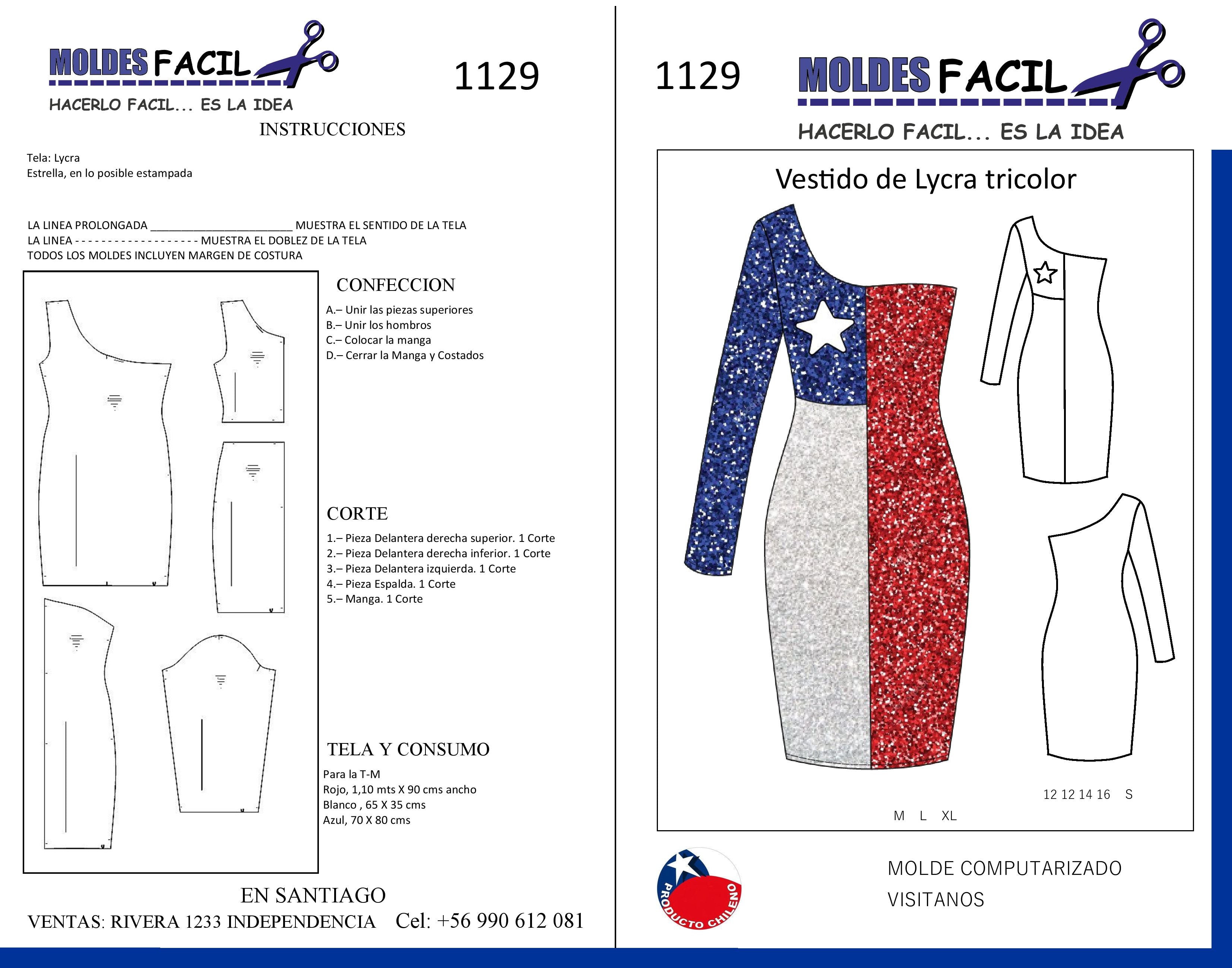 Vestido de Laicra Tricolor