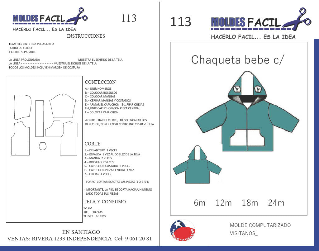 Chaqueta bebé con orejitas