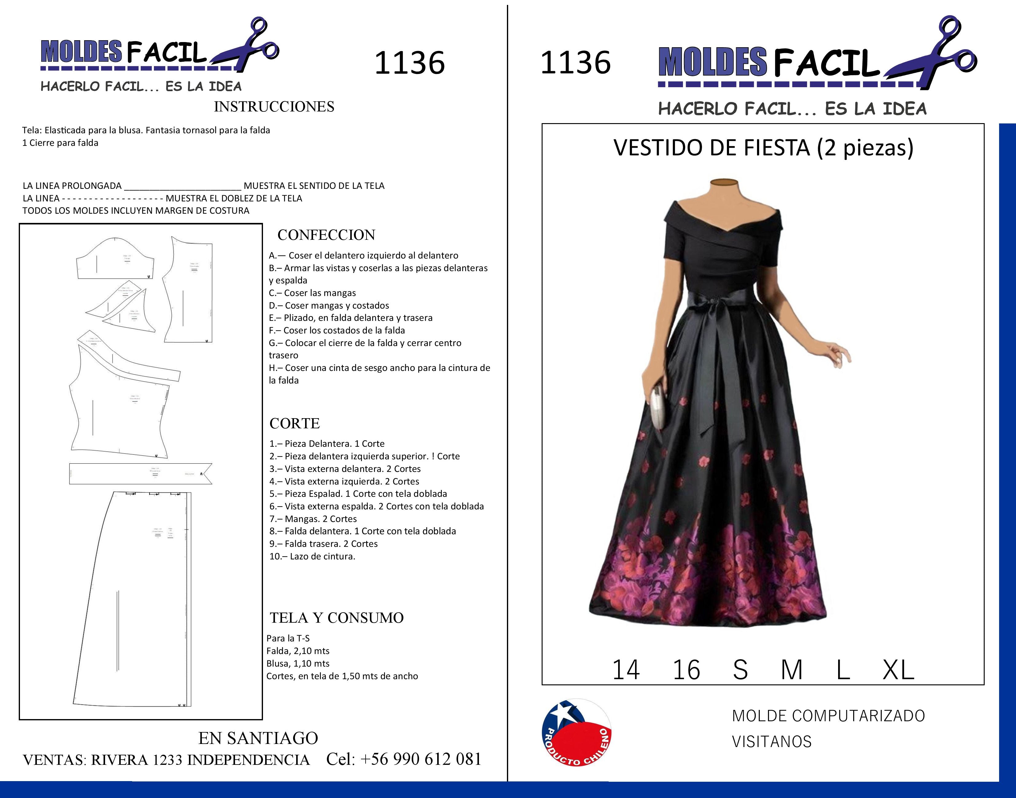 Vestido de fiesta dos piezas