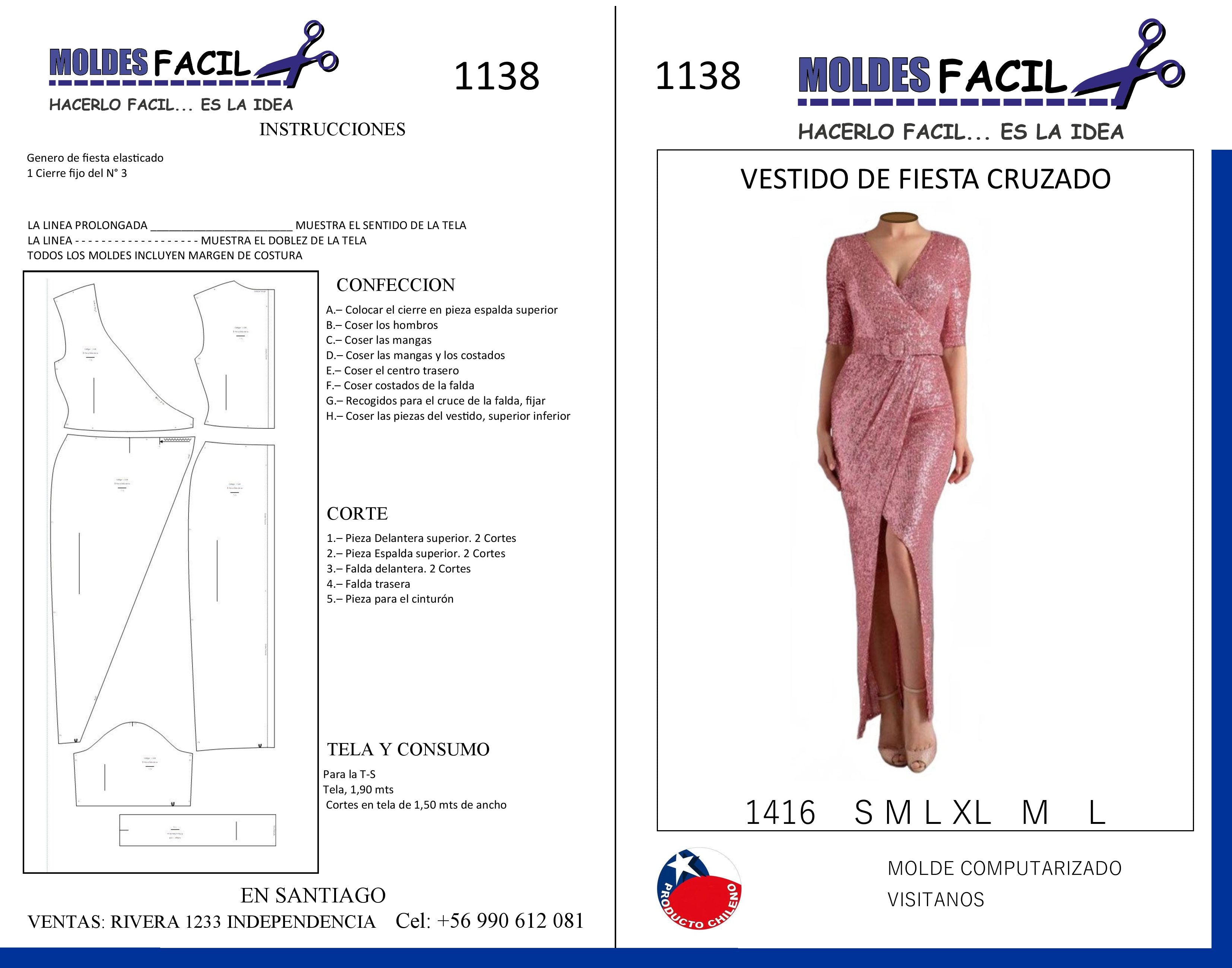 Vestido de fiesta cruzado
