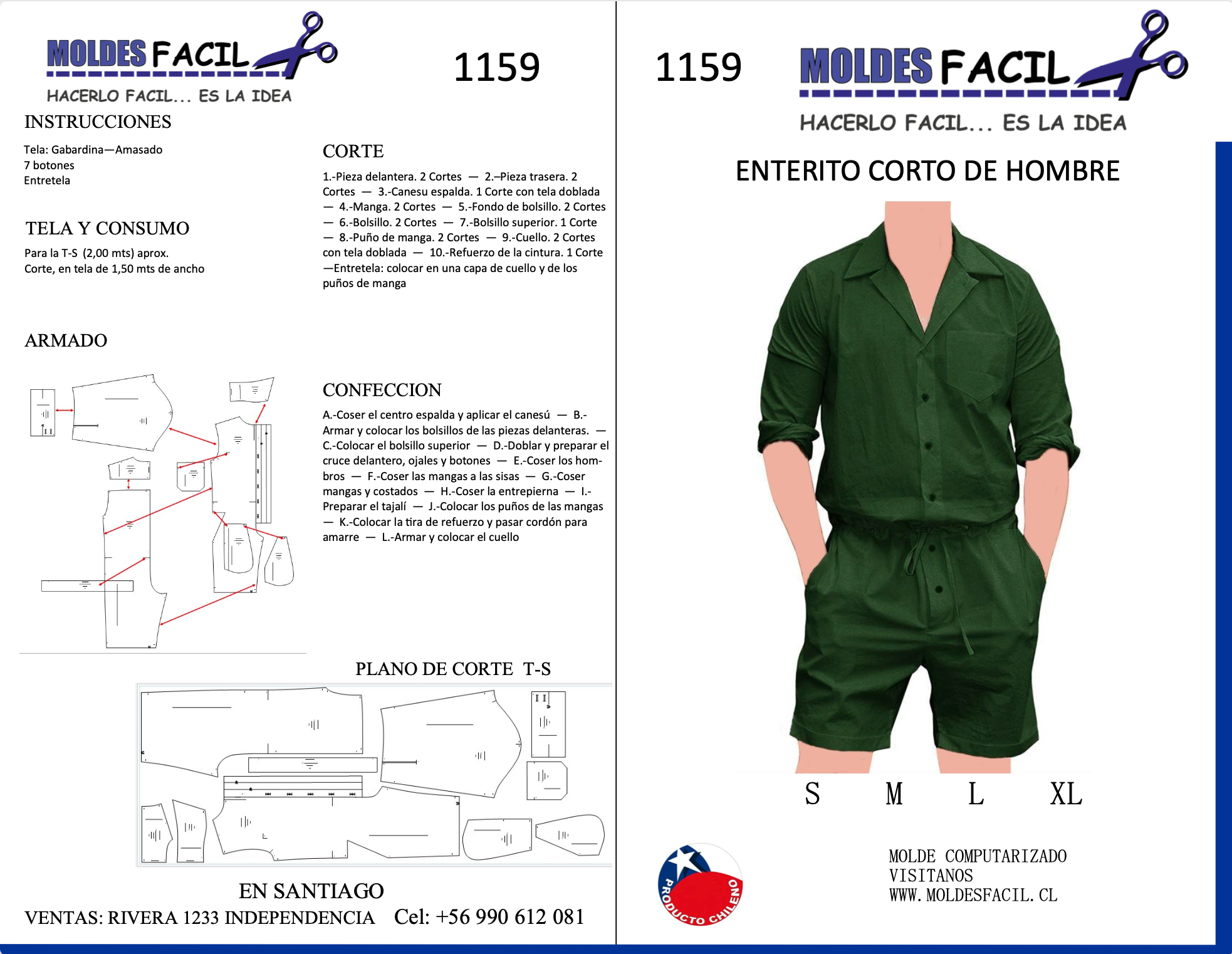 Enterito corto de hombre