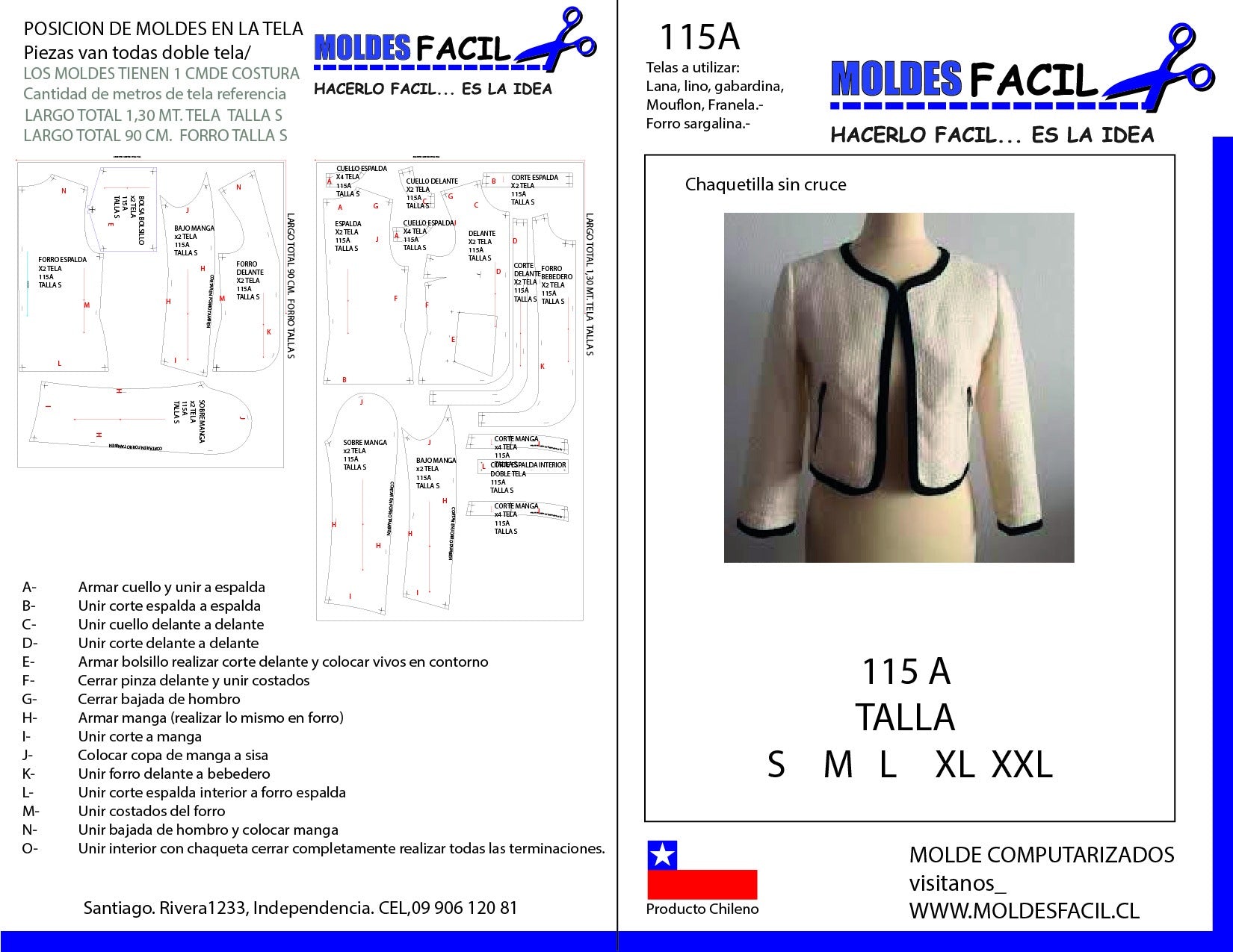 CHAQUETILLA SIN CRUCE MUJER