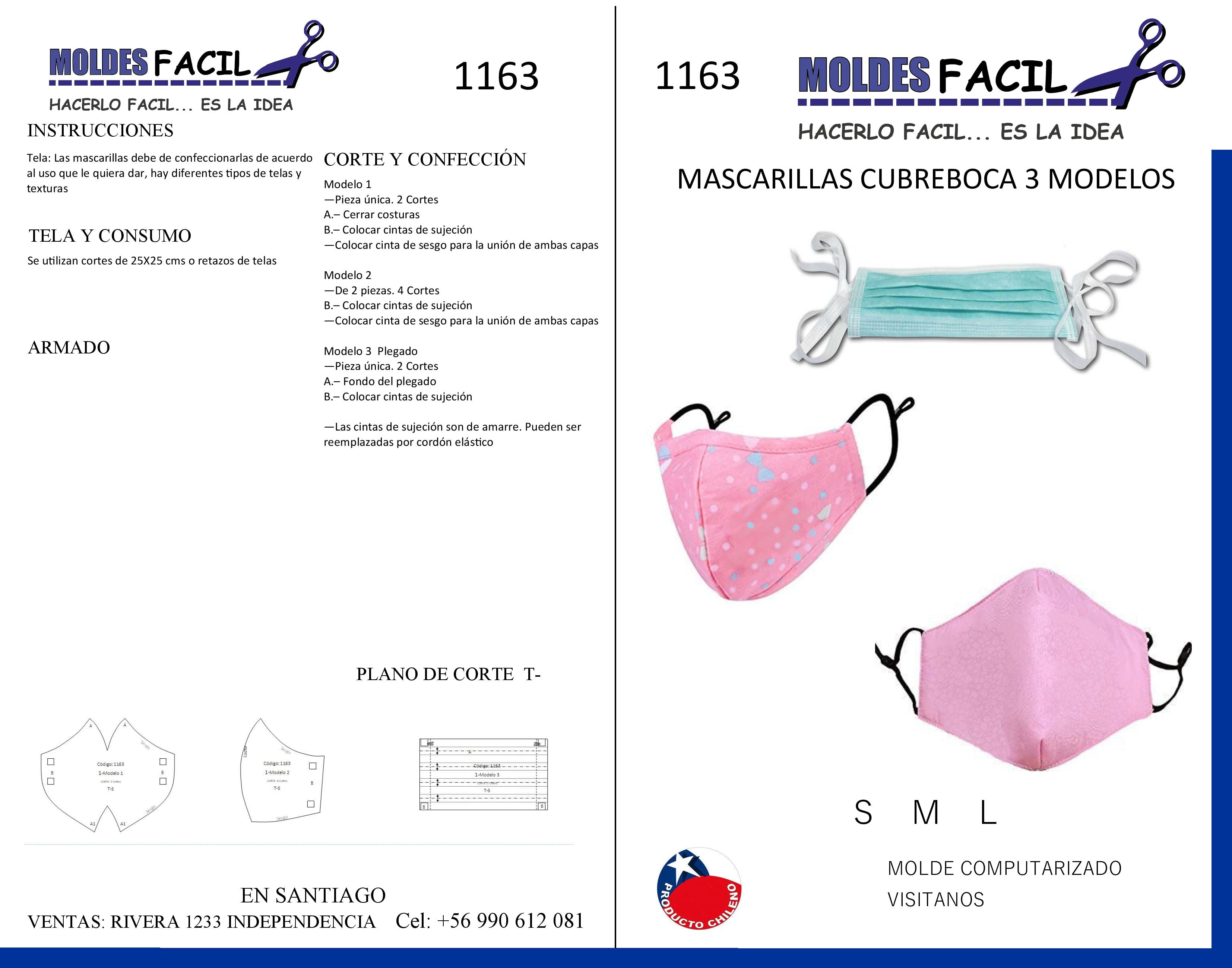 Mascarilla Cubreboca 3 Modelos