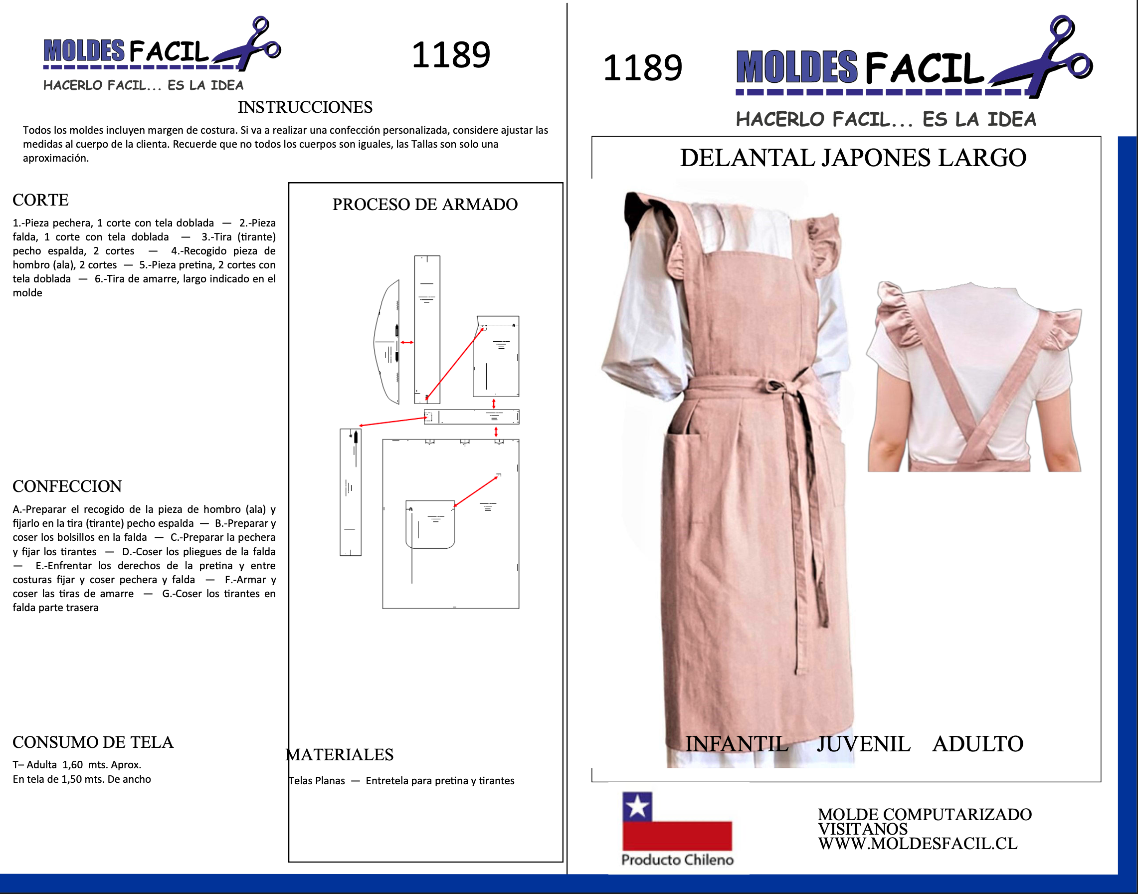 Delantal Japones Largo