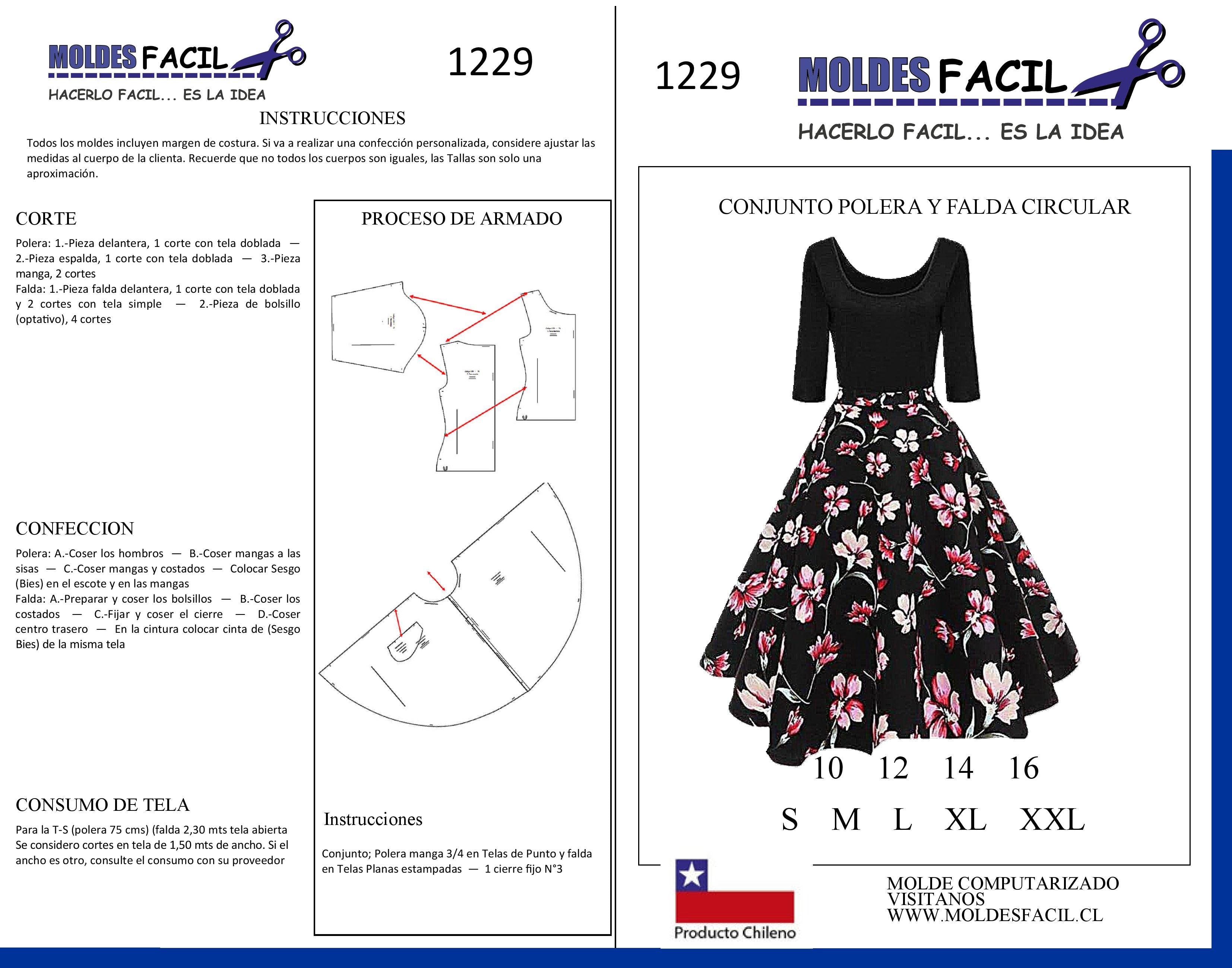 Conjunto polera y falda circular