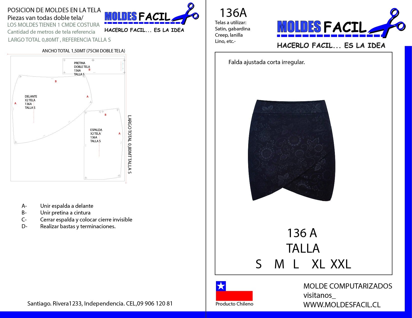 Falda ajustada corta irregular
