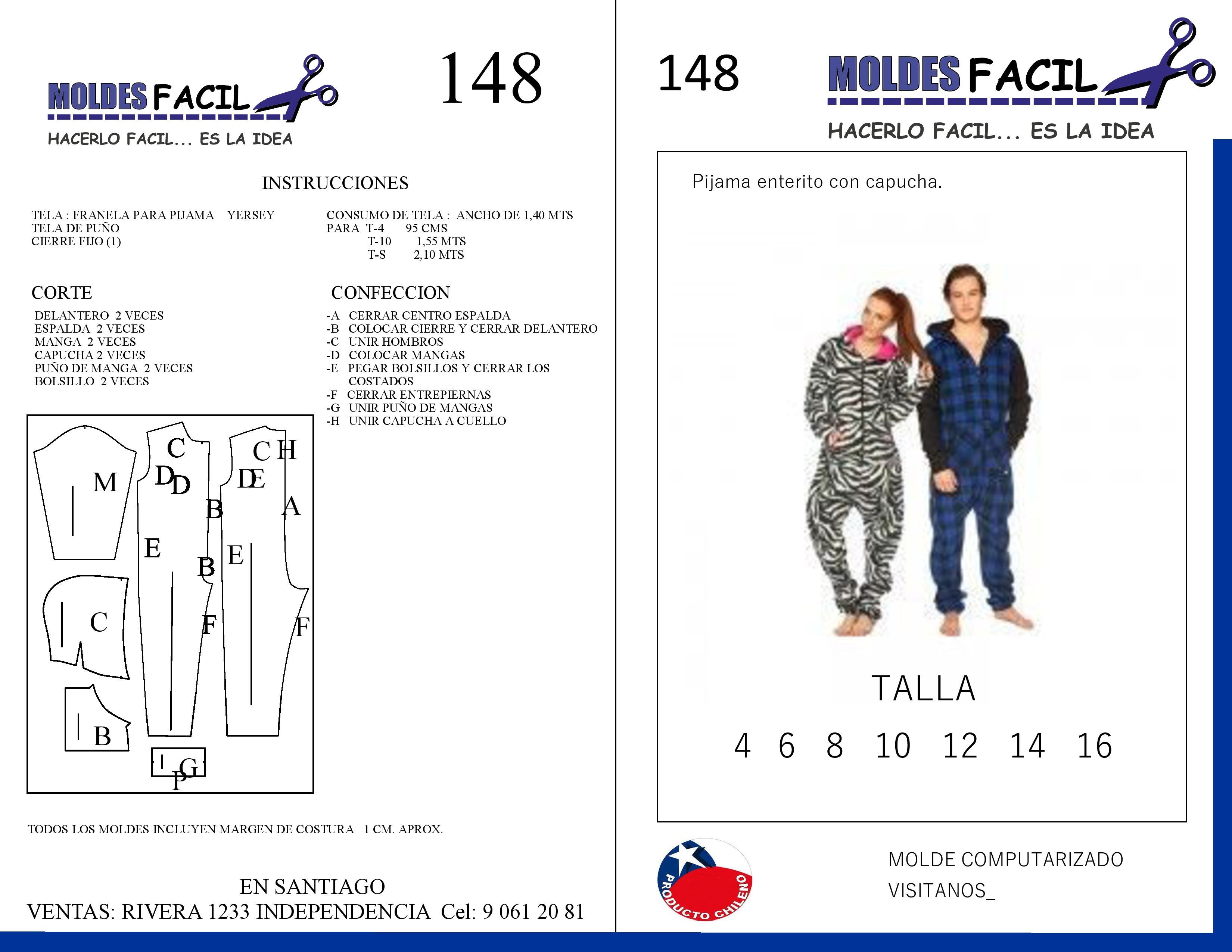 Pijama enterito con capucha
