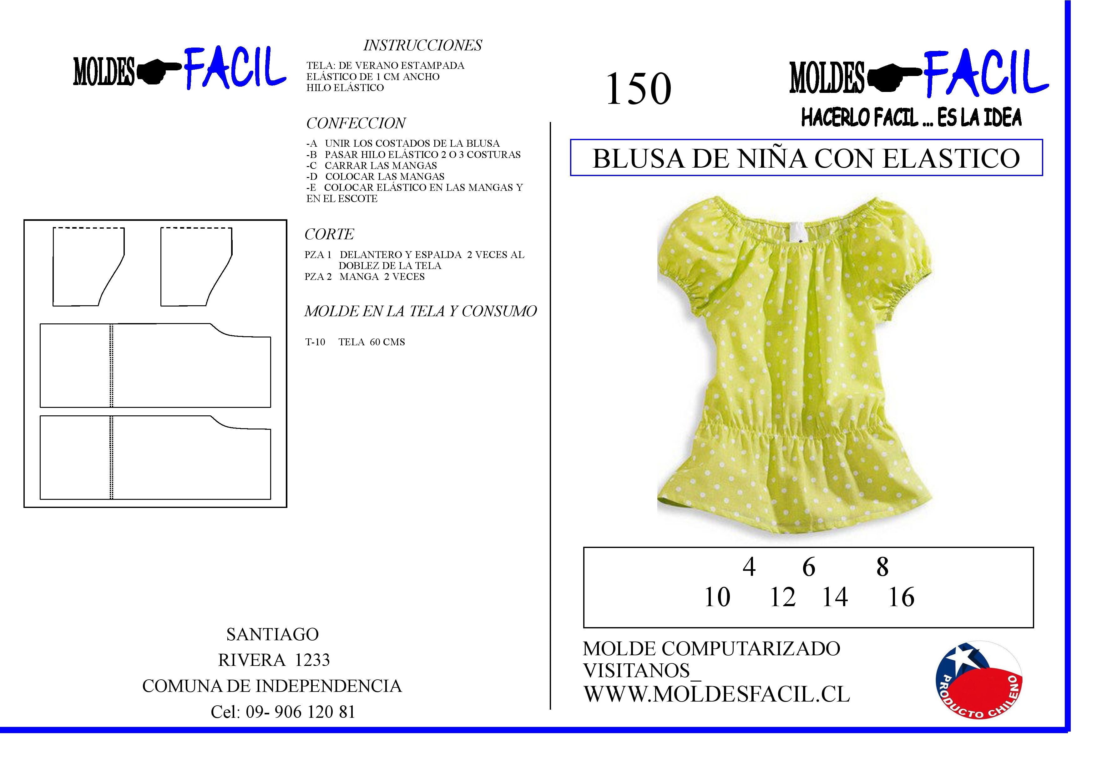 Blusa de niña con elastico
