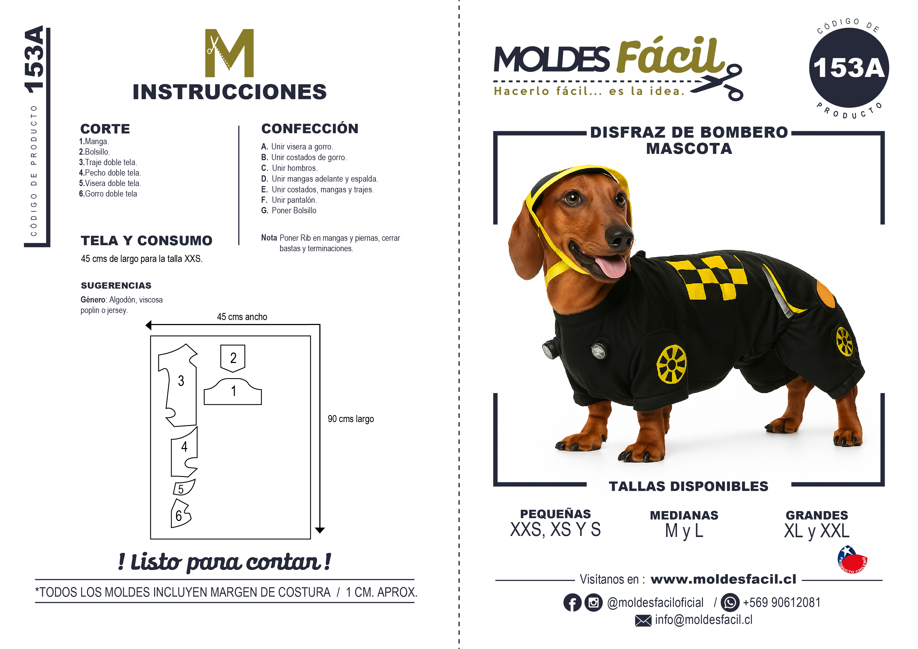 Disfraz de bombero mascota