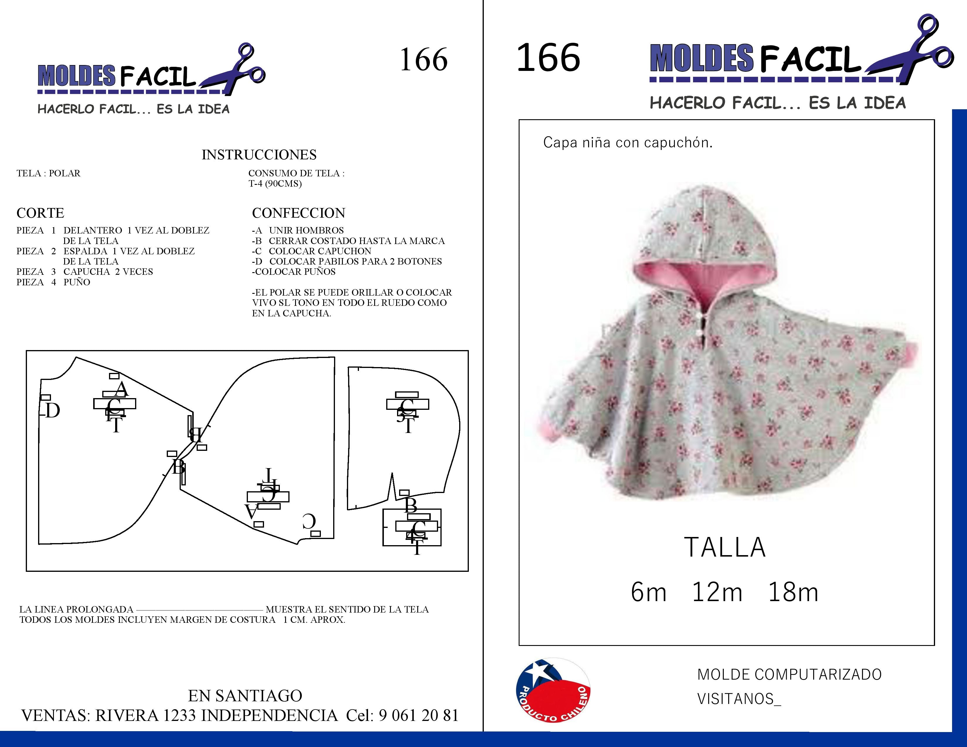 Capa niña con capuchon