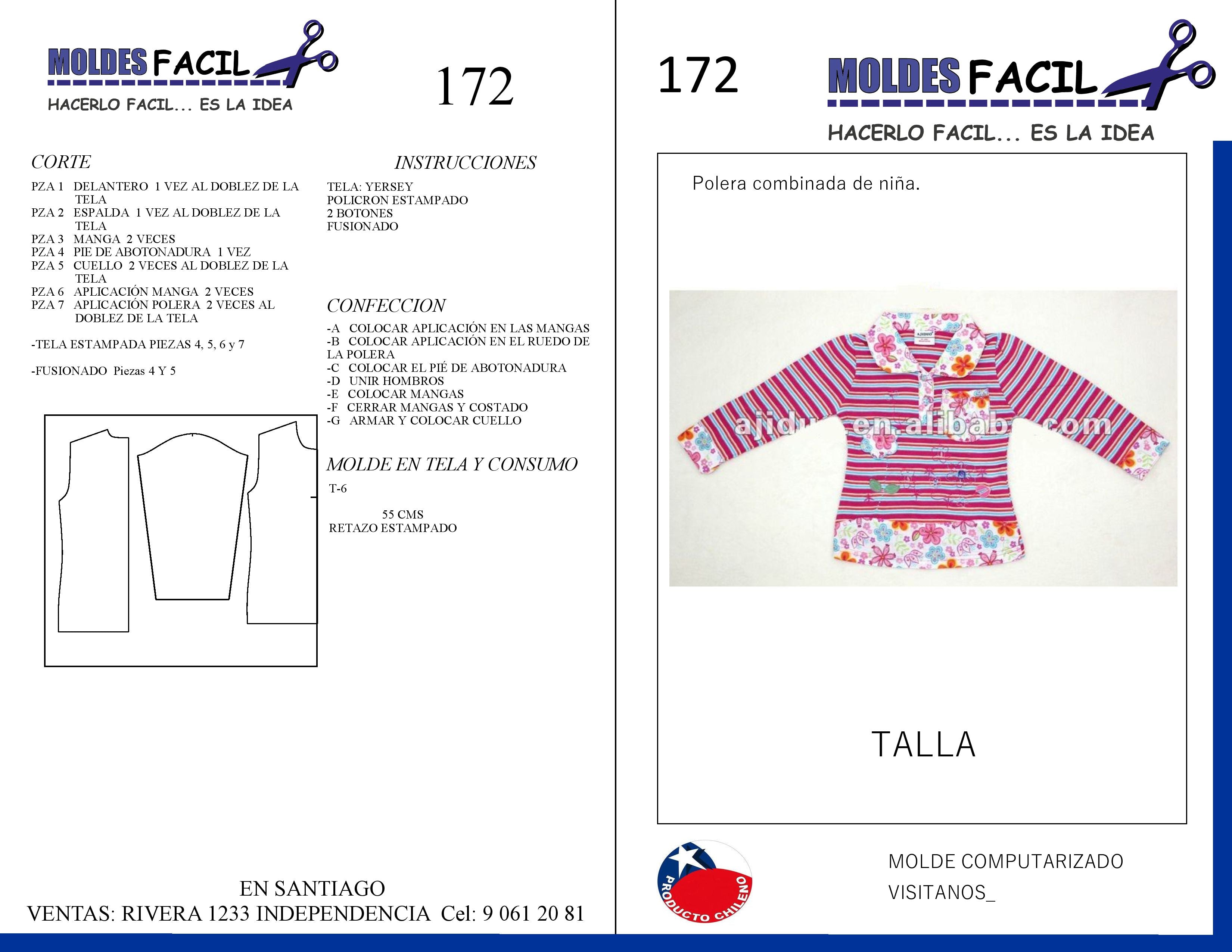 Polera combinada de niña