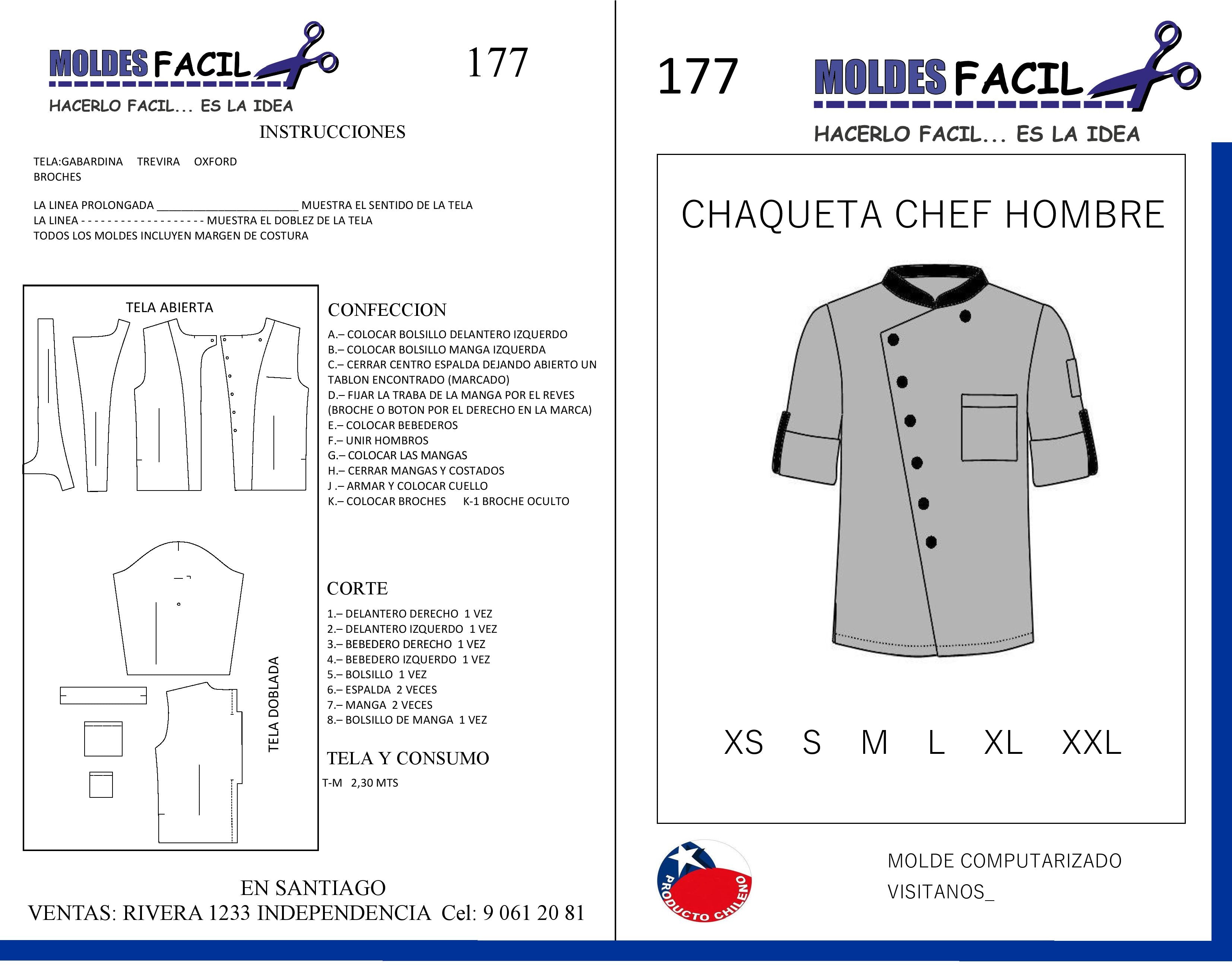Chaqueta Chef Hombre