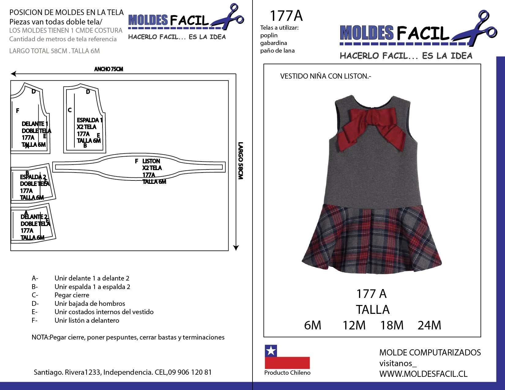 vestido niña con liston