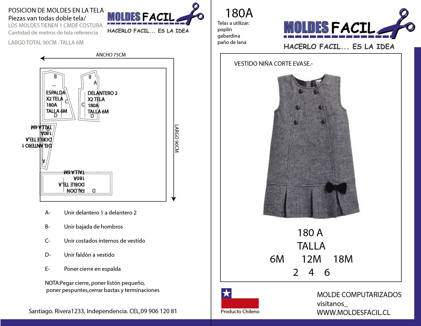 Vestido niña corte evase