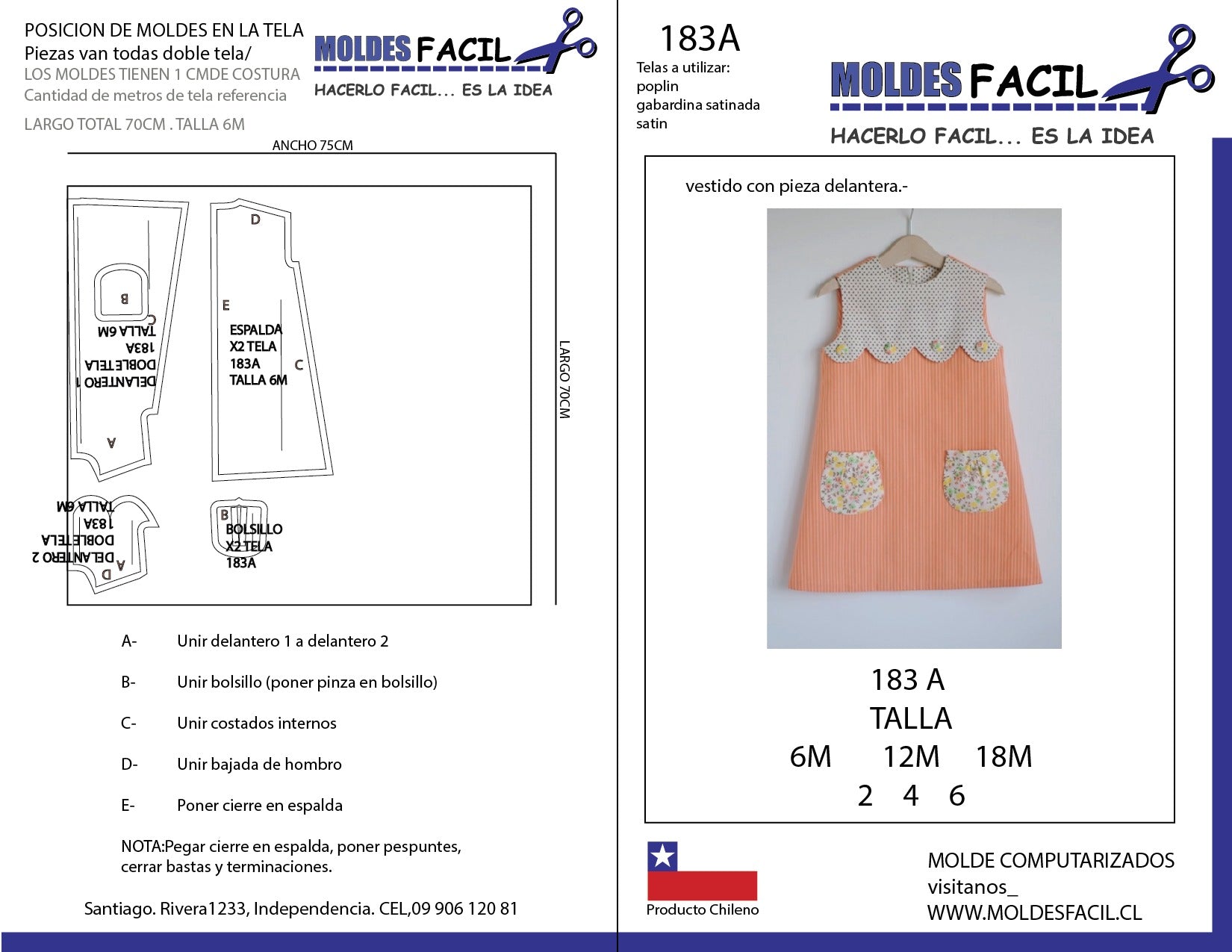 Vestido con pieza delantera
