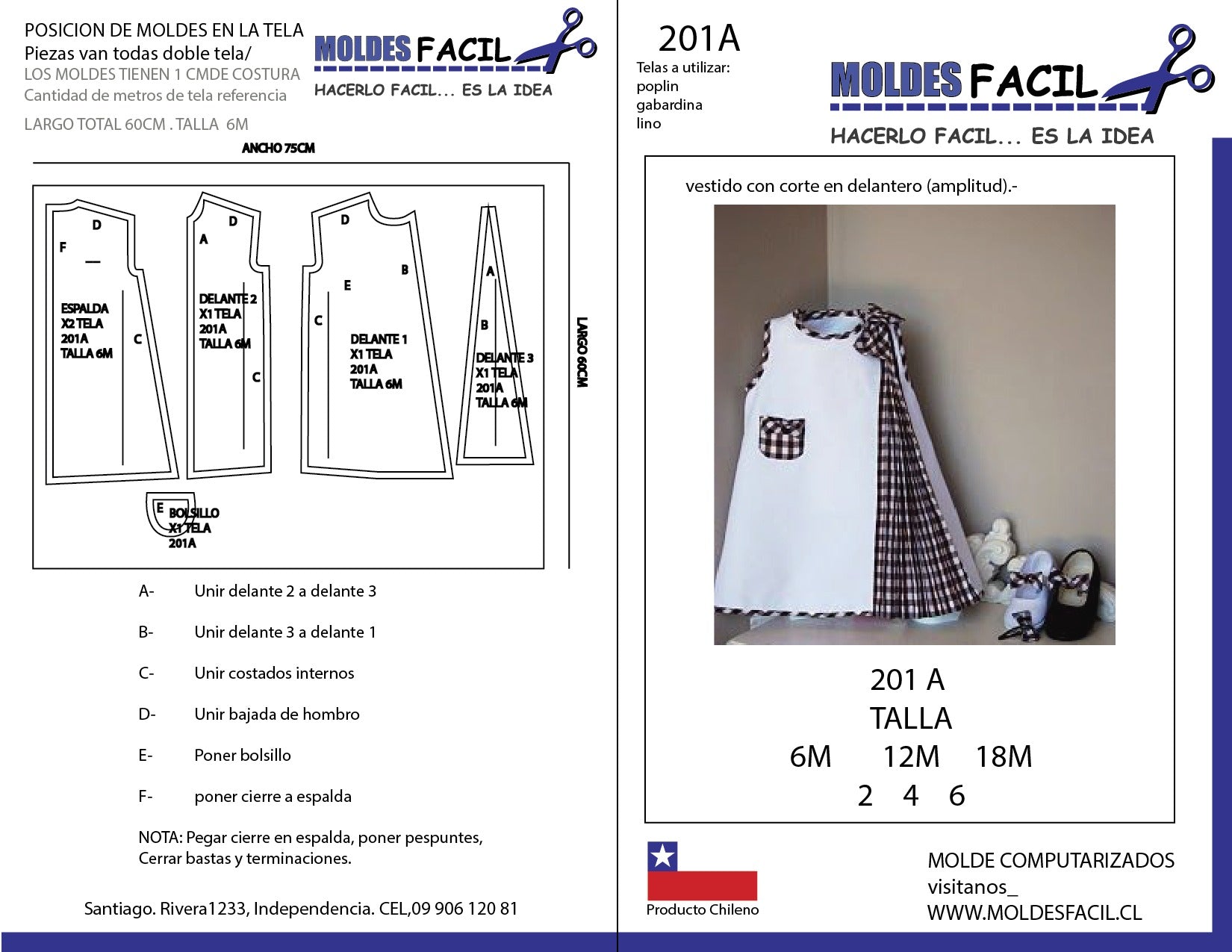 Vestido con corte en delantero (amplitud)