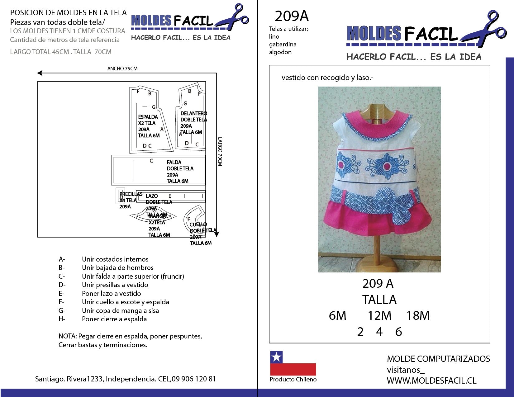 Vestido con recogido y laso