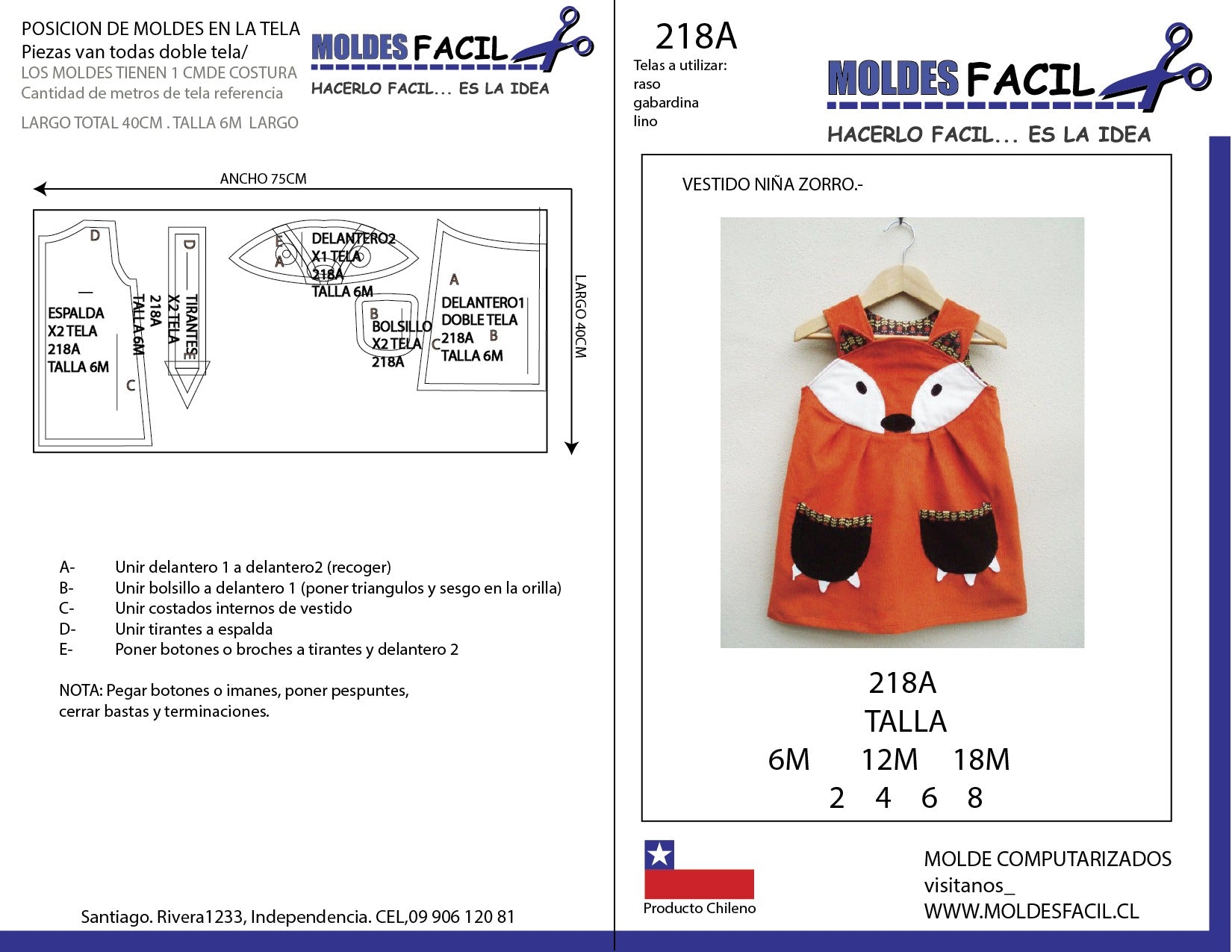 Vestido niña zorro