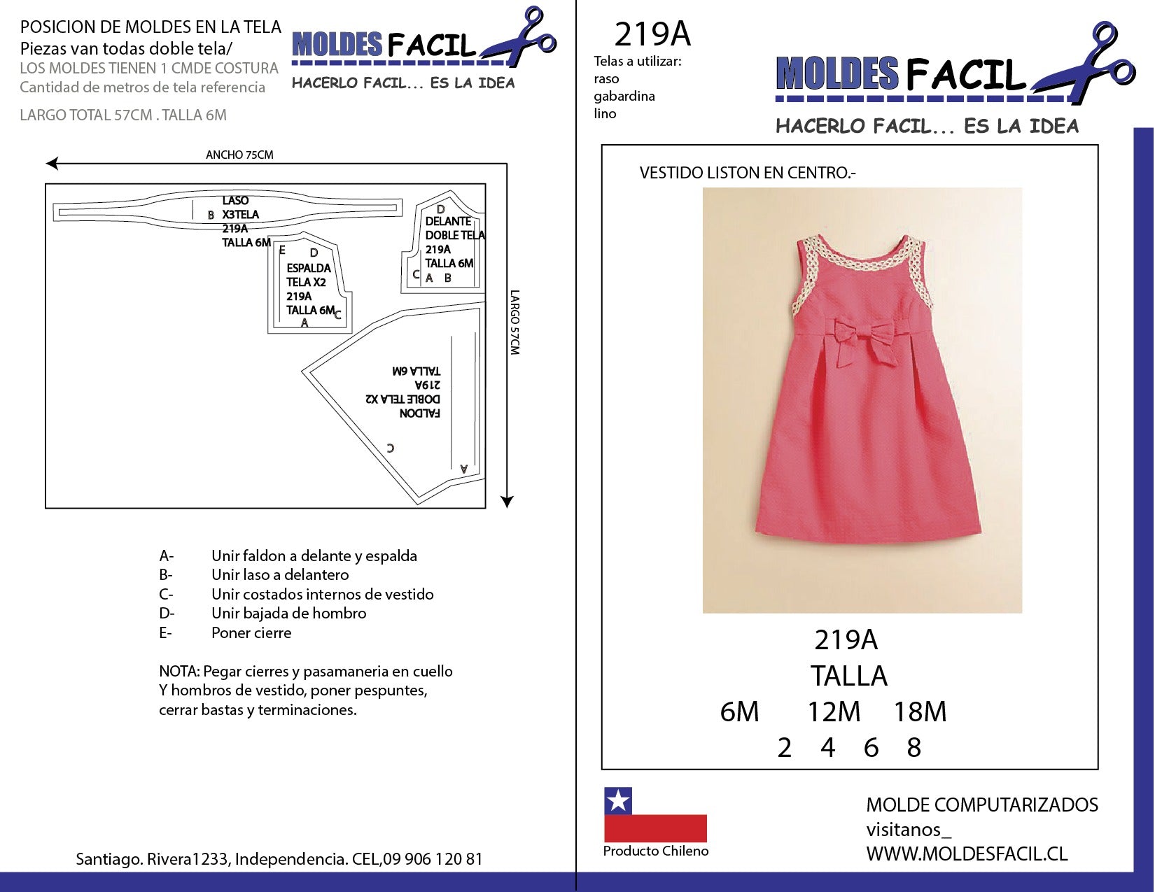Vestido liston en centro
