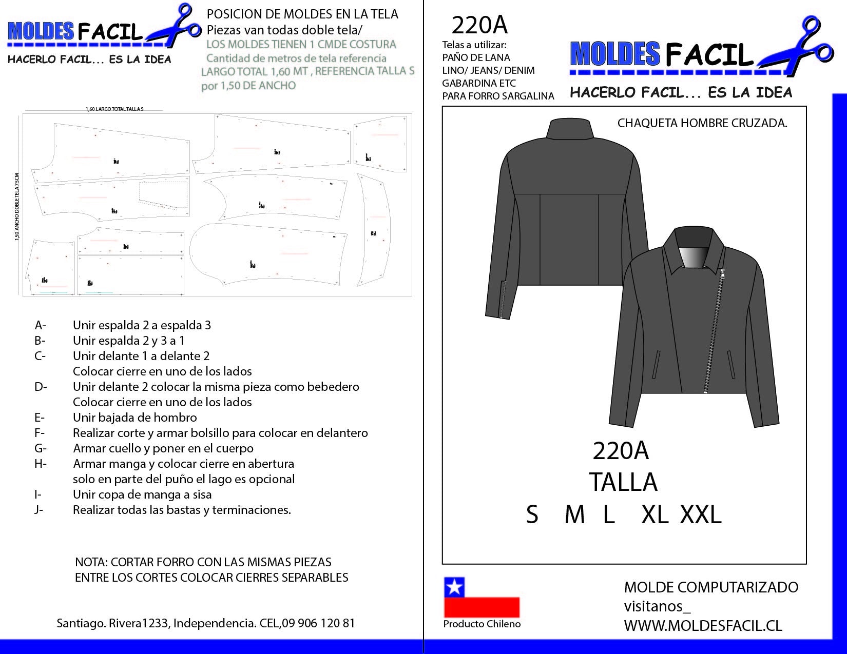 CHAQUETA HOMBRE CRUZADA