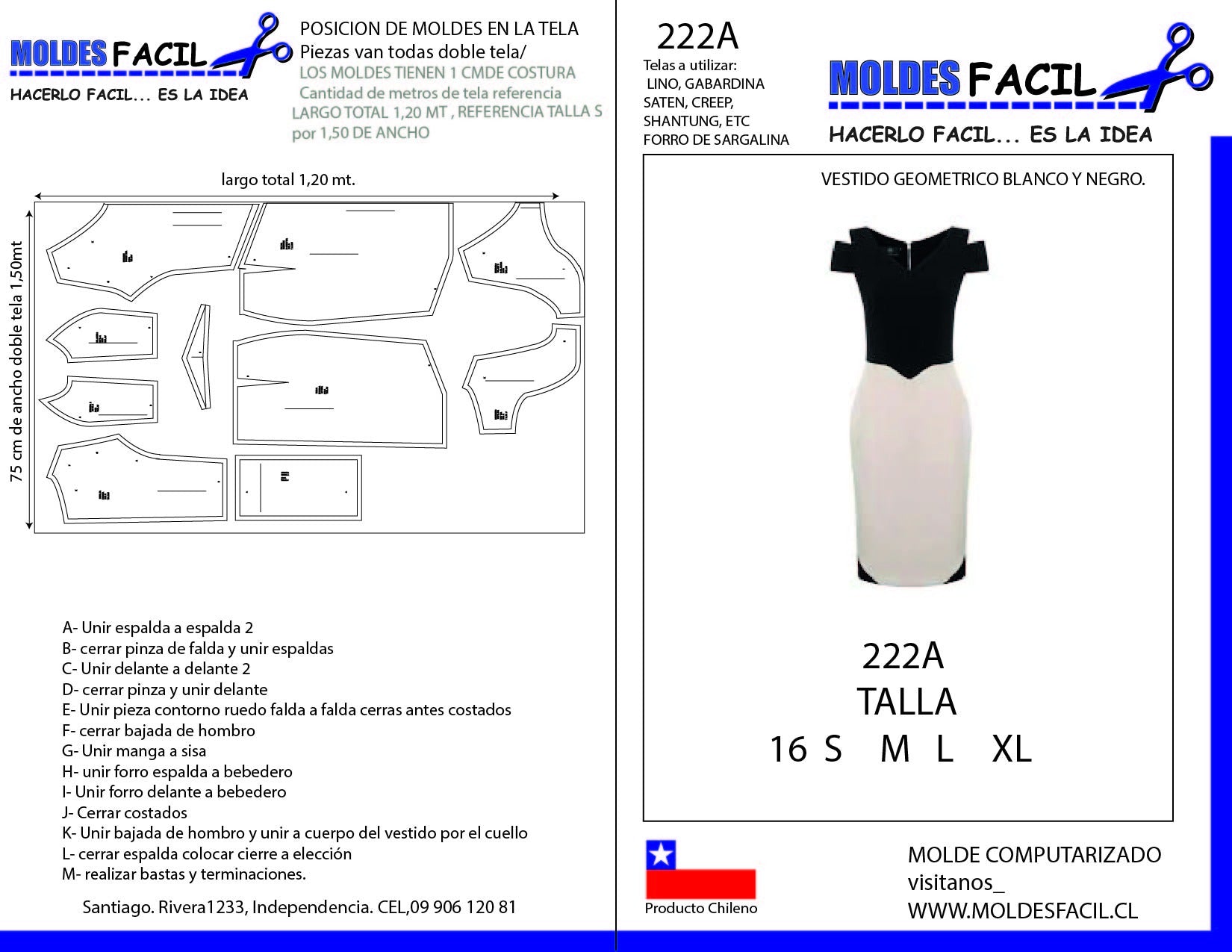 Vestido Geométrico Blanco y Negro