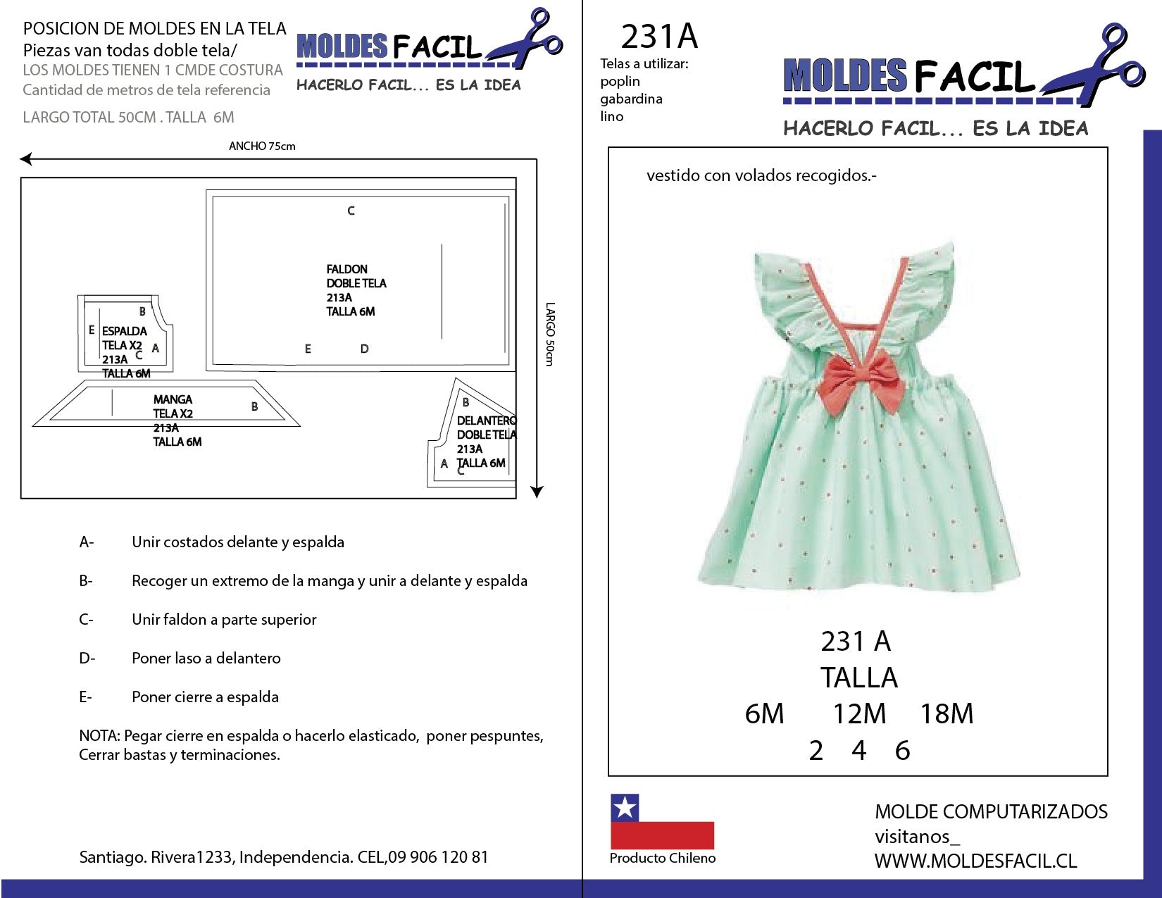 Vestido con volados recogidos