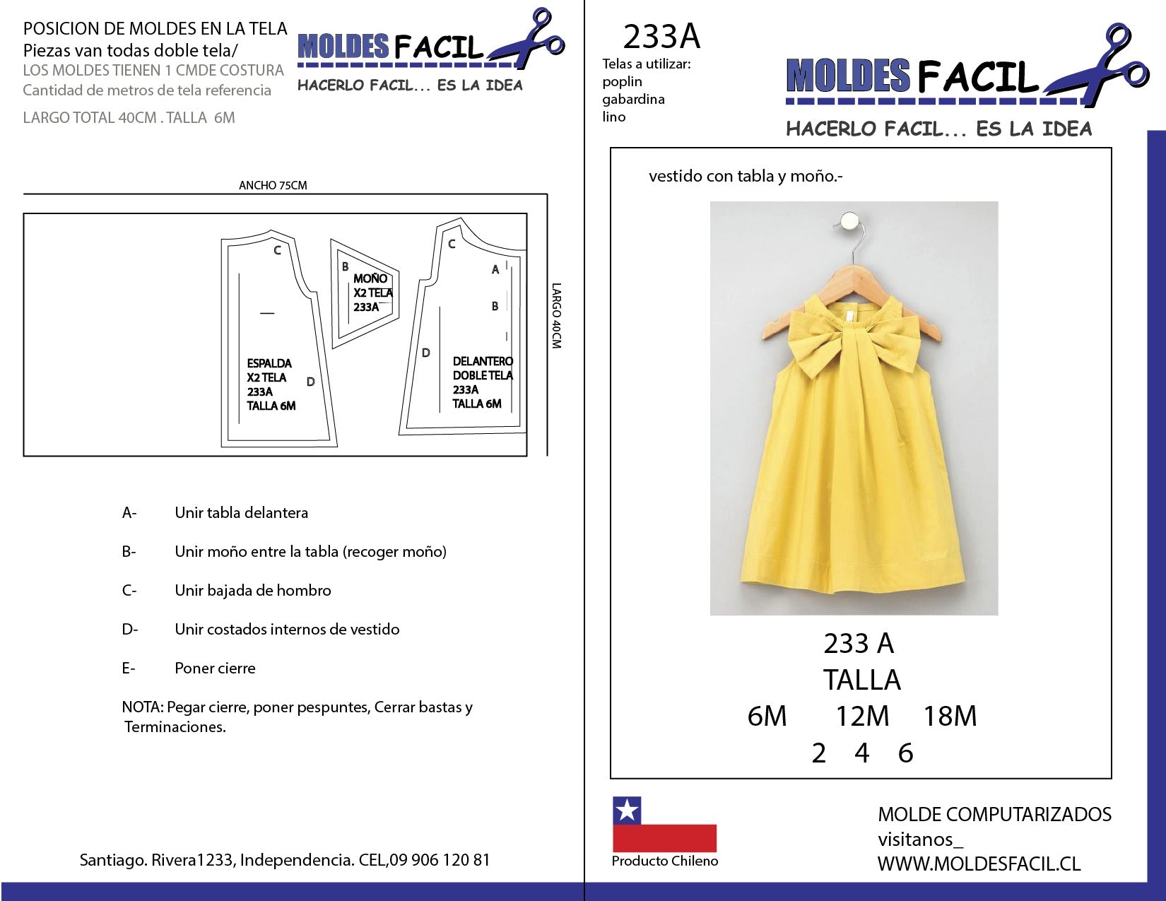 Vestido con tabla y moño