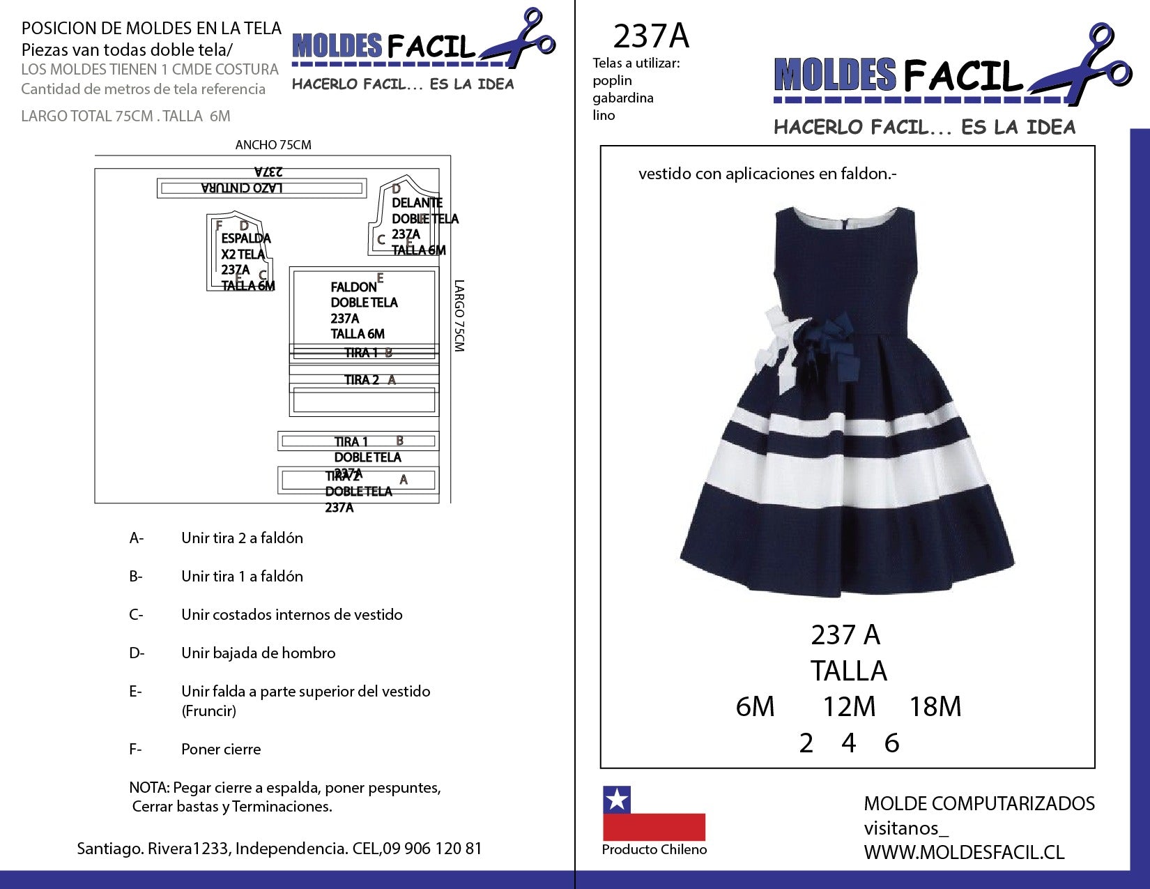 Vestido con aplicaciones en faldon