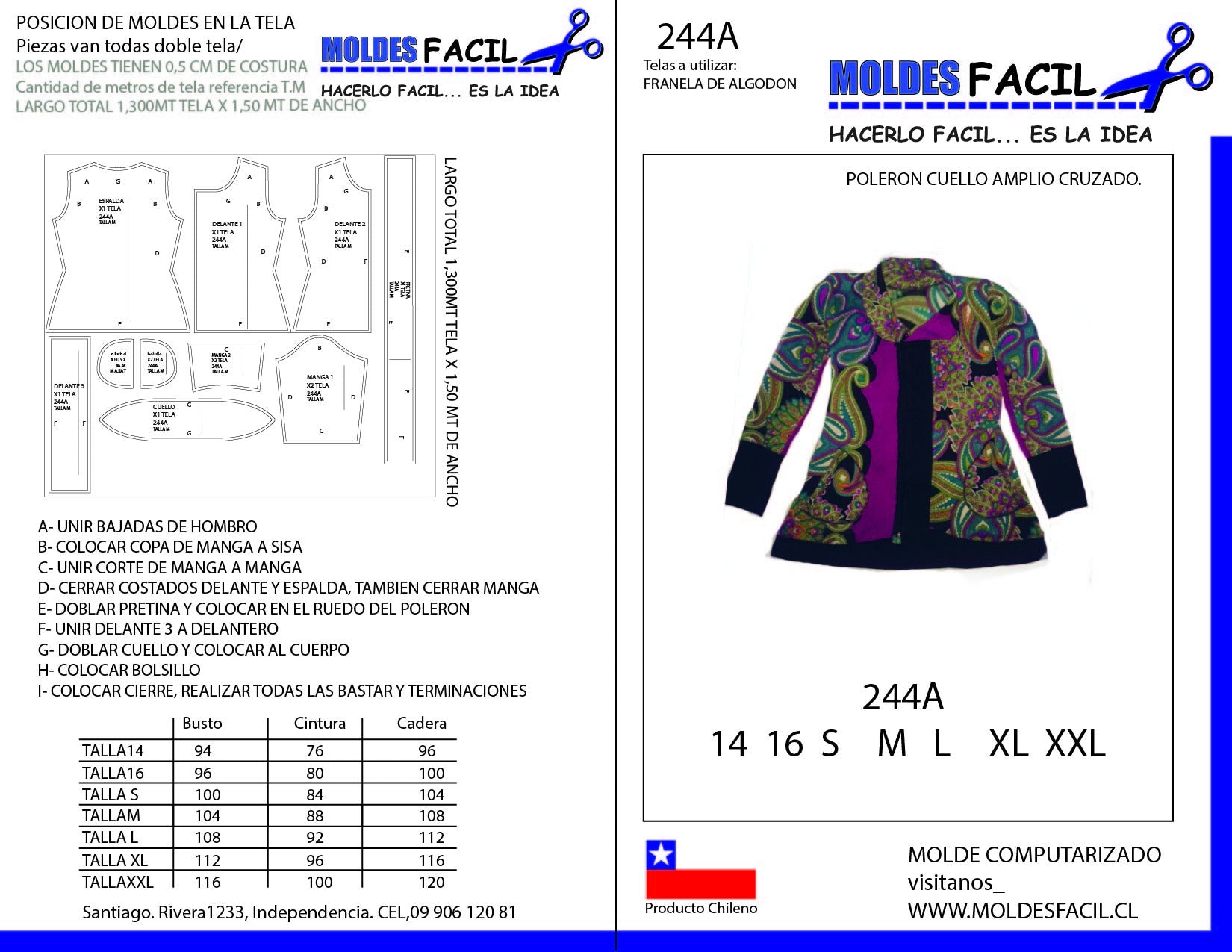 Polerón cuello amplio cruzado