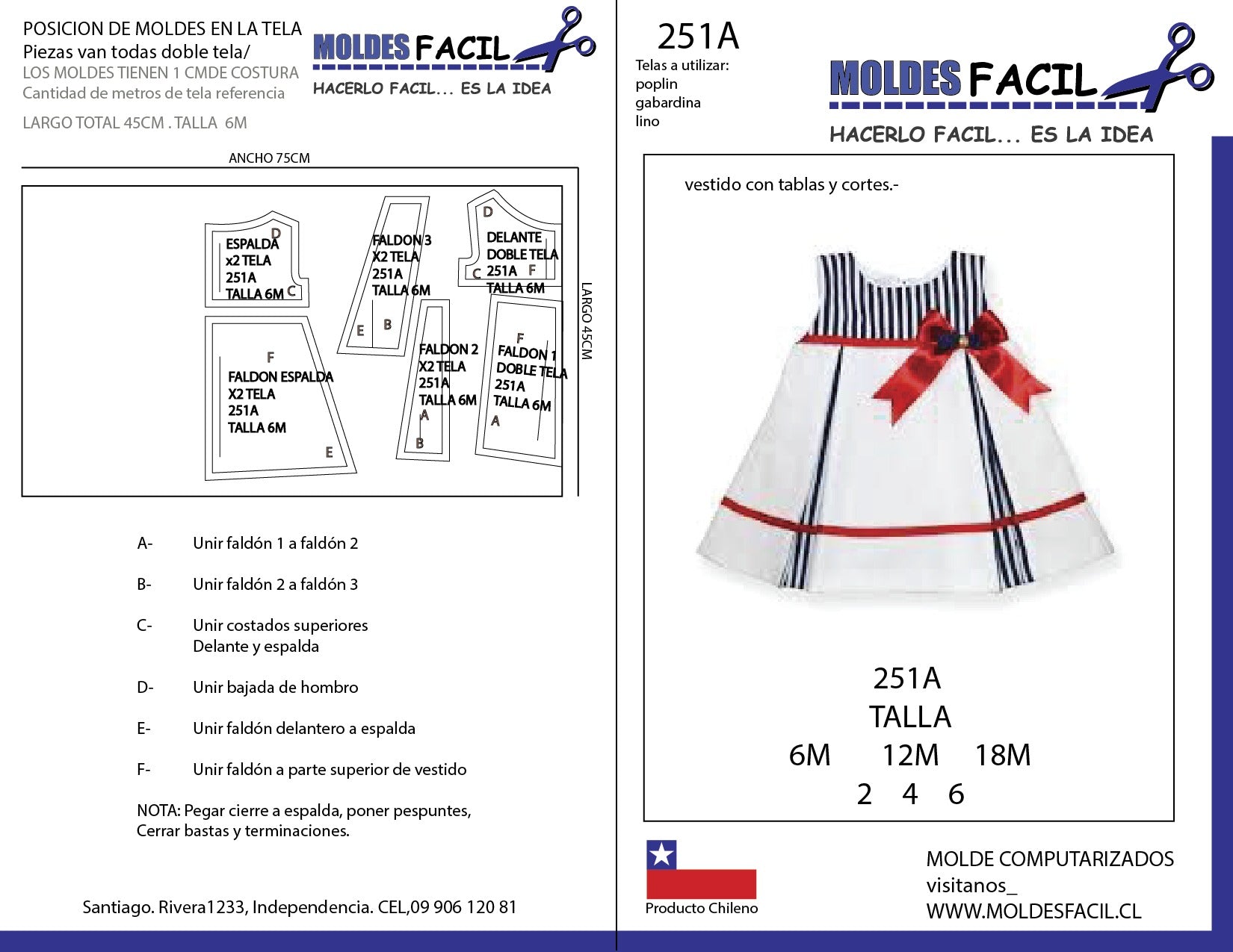 vestido con tablas y cortes