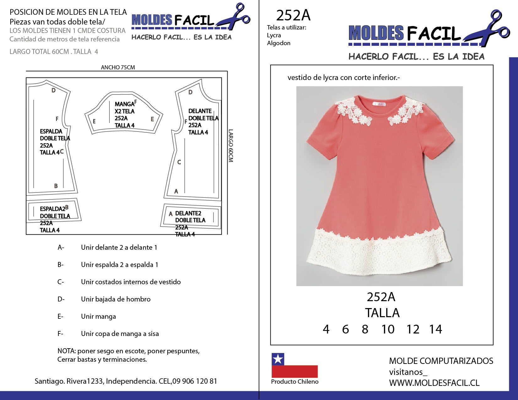 Vestido de lycra con corte inferior